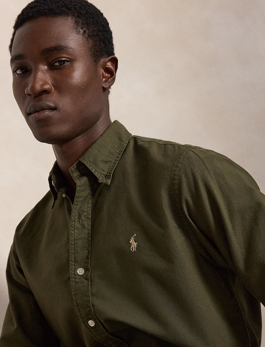 Polo Ralph Lauren - Custom Fit Garment-Dyed Oxford Shirt - oxford-hemden - company olive - 5