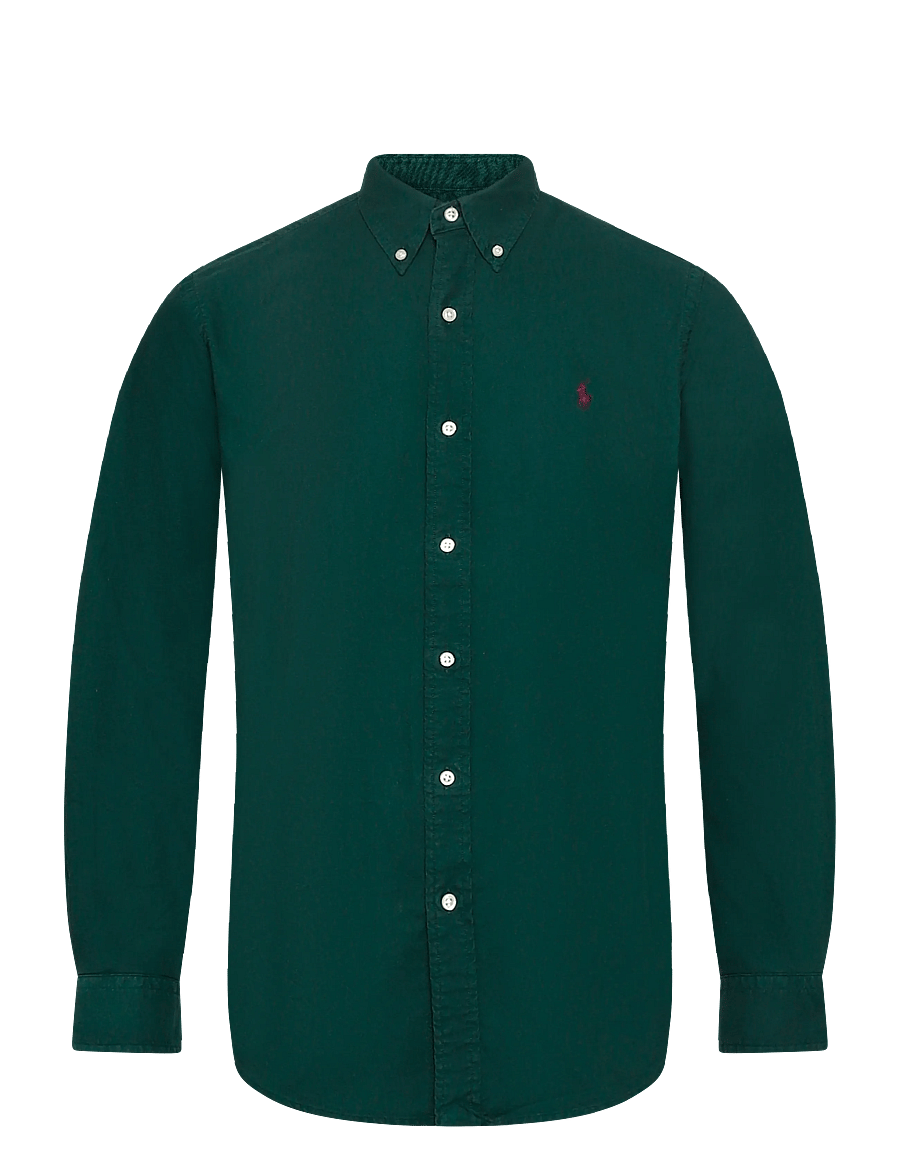Polo Ralph Lauren - Custom Fit Garment-Dyed Oxford Shirt - oxford shirts - moss agate w/pp - 1