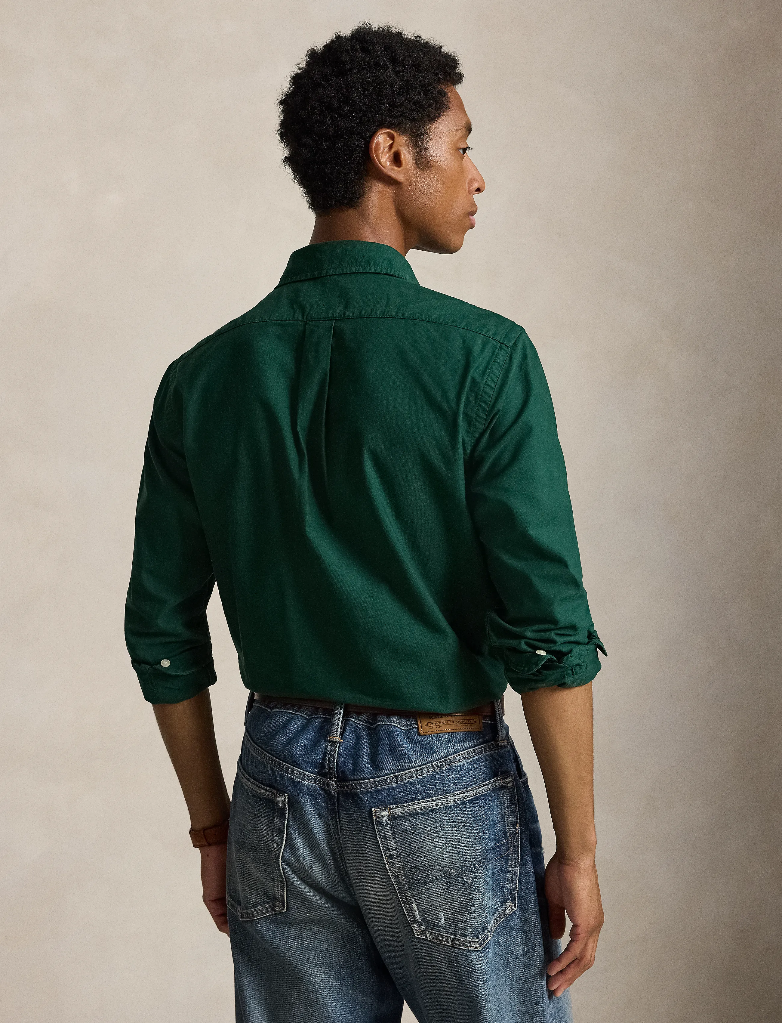 Polo Ralph Lauren - Custom Fit Garment-Dyed Oxford Shirt - oxford shirts - moss agate w/pp - 3
