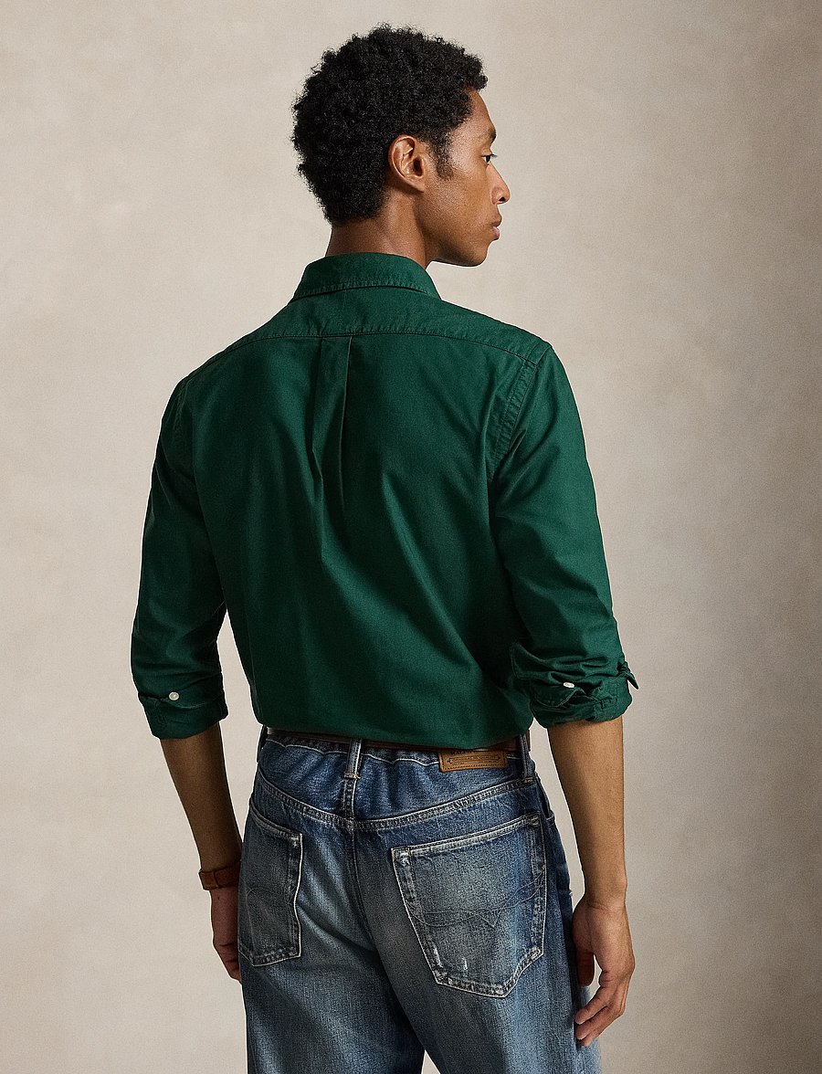 Polo Ralph Lauren - Custom Fit Garment-Dyed Oxford Shirt - oxford shirts - moss agate w/pp - 3