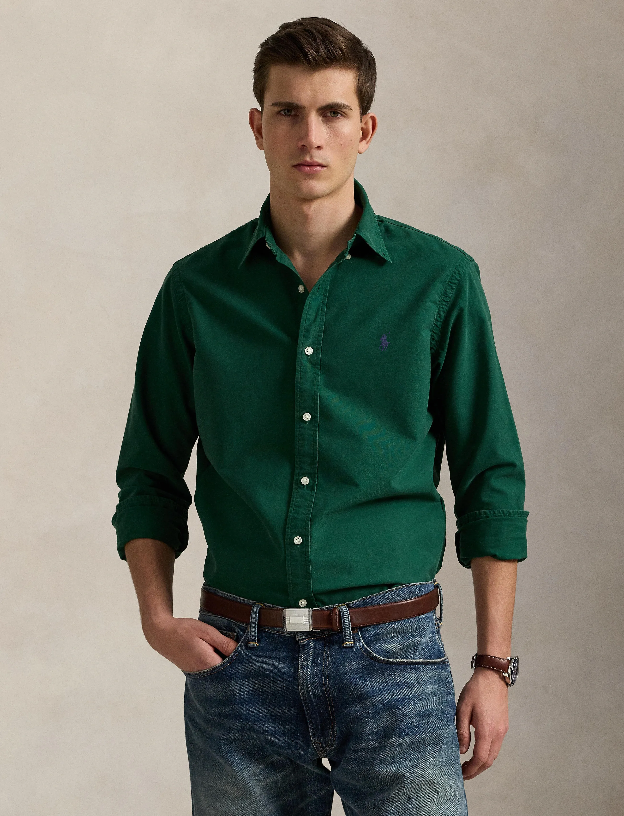 Polo Ralph Lauren - Custom Fit Garment-Dyed Oxford Shirt - oxford skjorter - new forest/fresh - 3