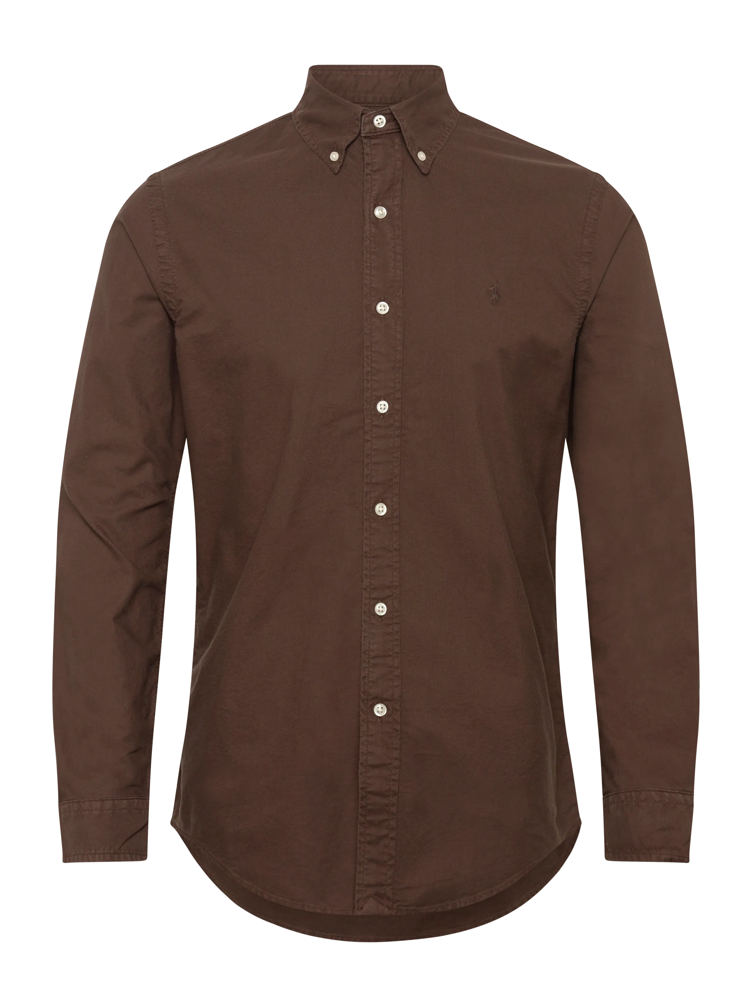 Custom Fit Garment-Dyed Oxford Shirt - NUTMEG BROWN