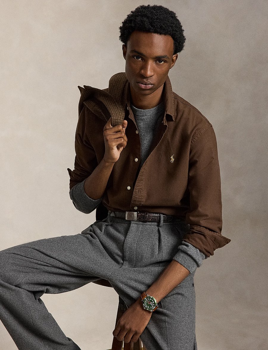 Polo Ralph Lauren - Custom Fit Garment-Dyed Oxford Shirt - oxford-skjortor - nutmeg brwn - 0