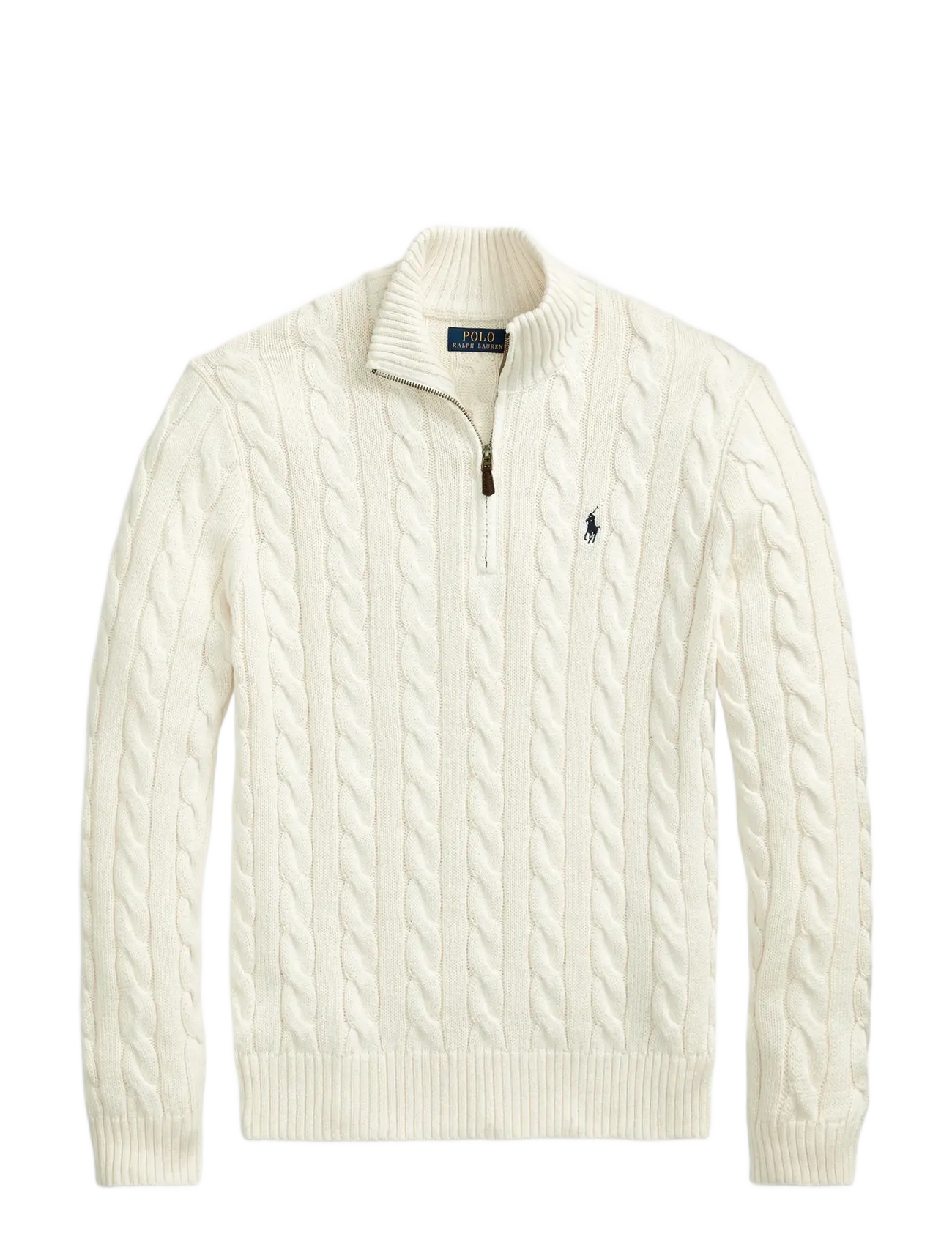 Polo Ralph Lauren Cable-Knit Cotton Quarter-Zip Sweater - Halfzip strik - ANDOVER CREAM / cream