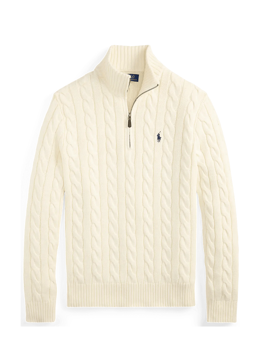 Polo Ralph Lauren - 5/1 ROVING COTTON-LSL-PLO - half zip jumpers - andover cream - 1