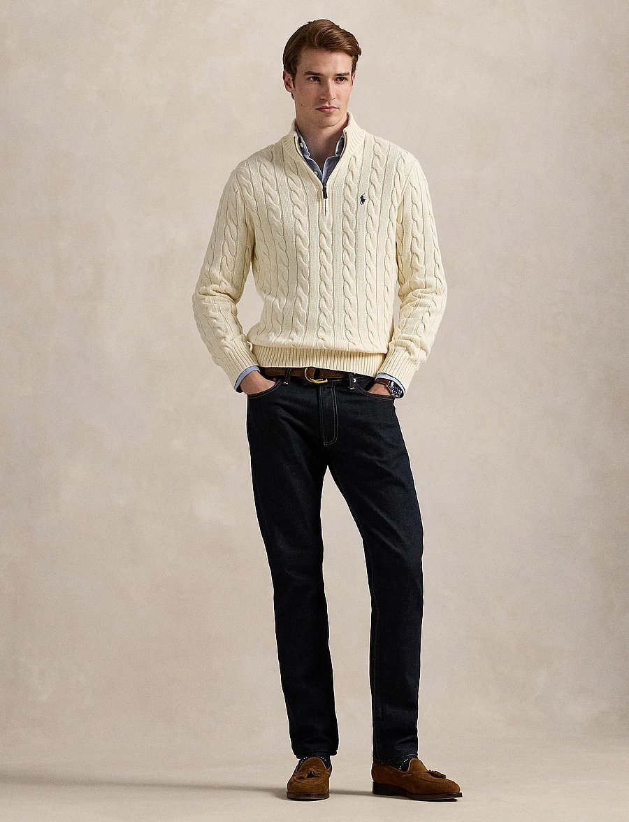 Polo Ralph Lauren - 5/1 ROVING COTTON-LSL-PLO - half zip jumpers - andover cream - 0