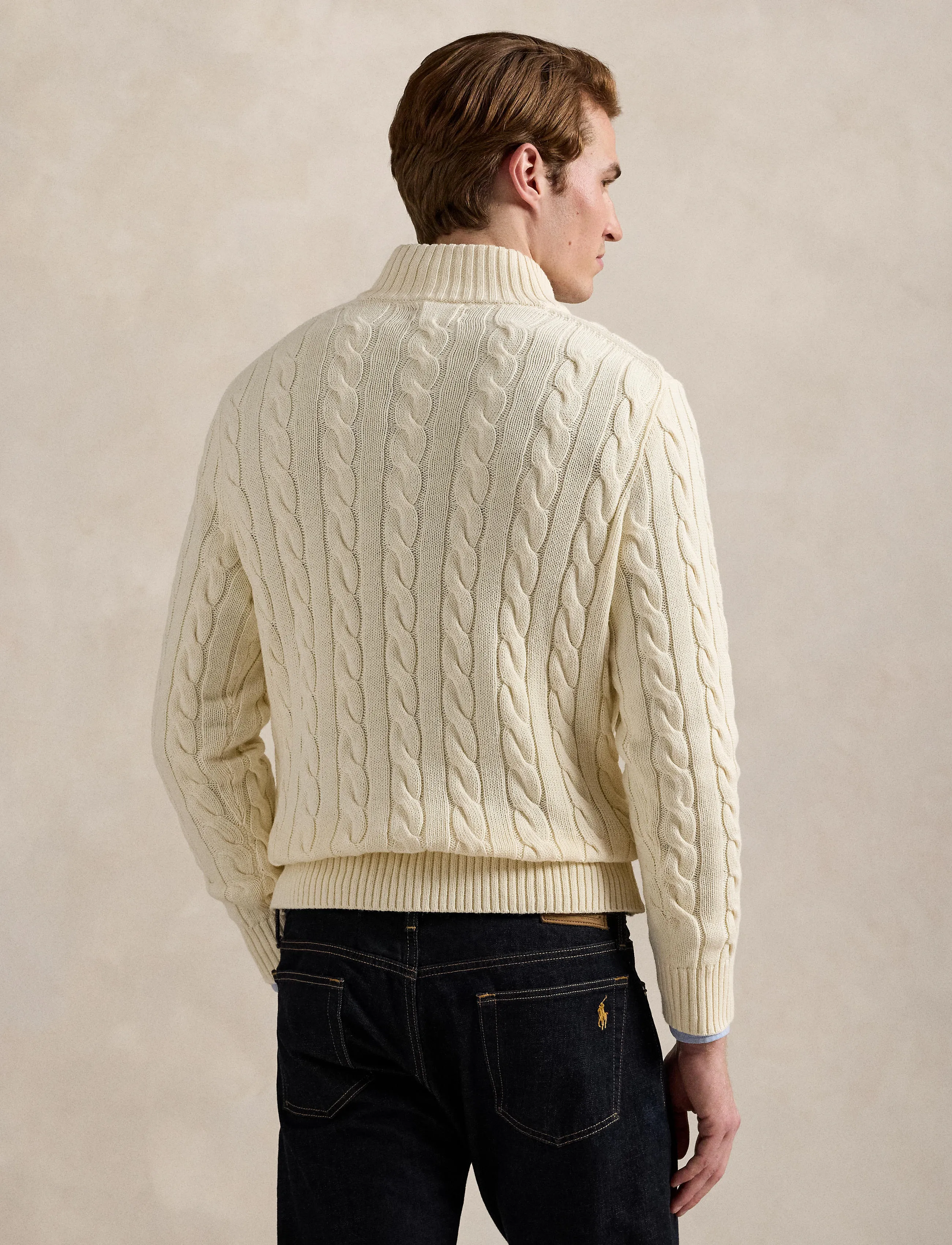 Polo Ralph Lauren - 5/1 ROVING COTTON-LSL-PLO - half zip jumpers - andover cream - 2