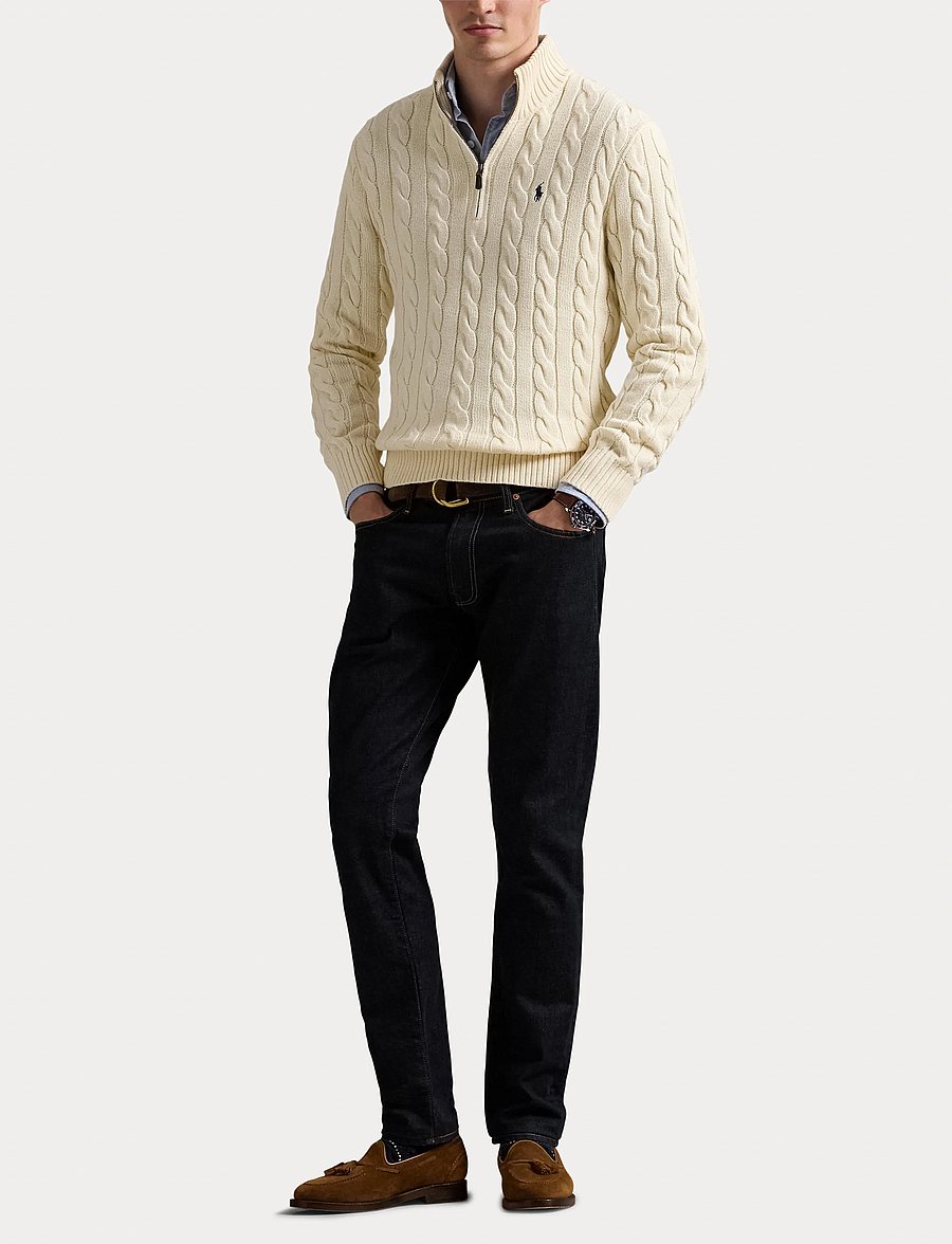 Polo Ralph Lauren - 5/1 ROVING COTTON-LSL-PLO - half zip jumpers - andover cream - 4