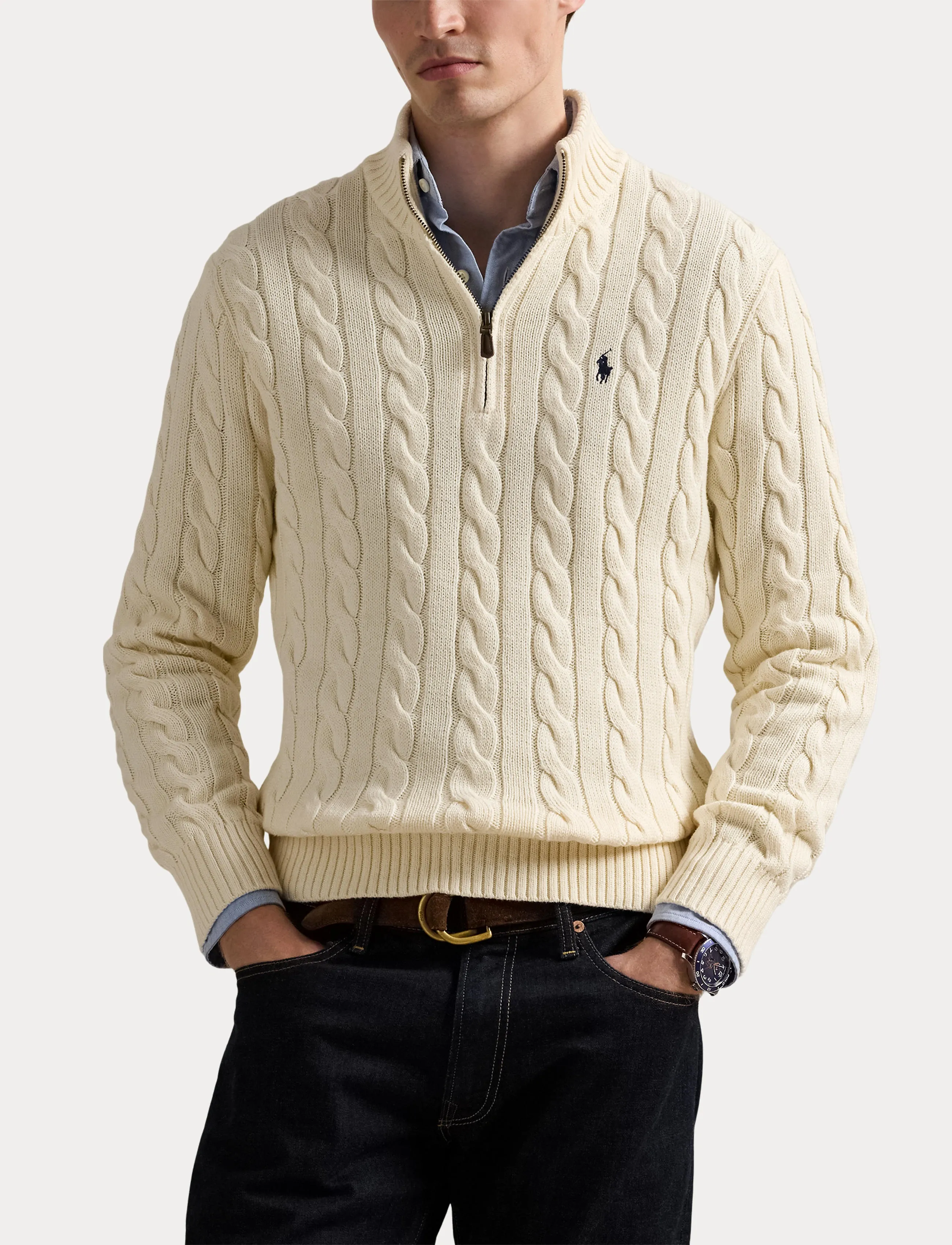 Polo Ralph Lauren 5/1 Roving Cotton-Lsl-Plo stickade tröjor herr – bild 5