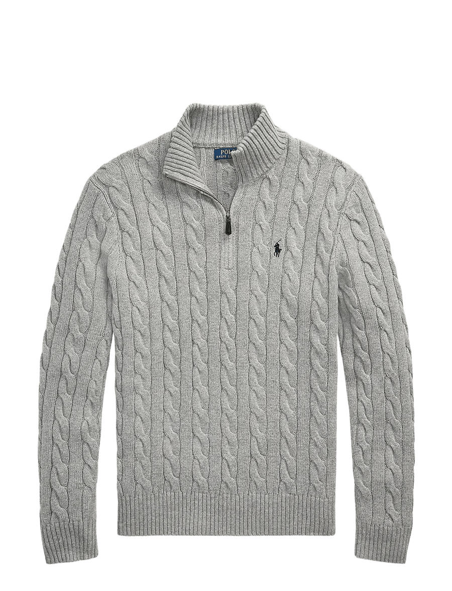 Polo Ralph Lauren - 5/1 ROVING COTTON-LSL-PLO - half zip - fawn grey heather - 2