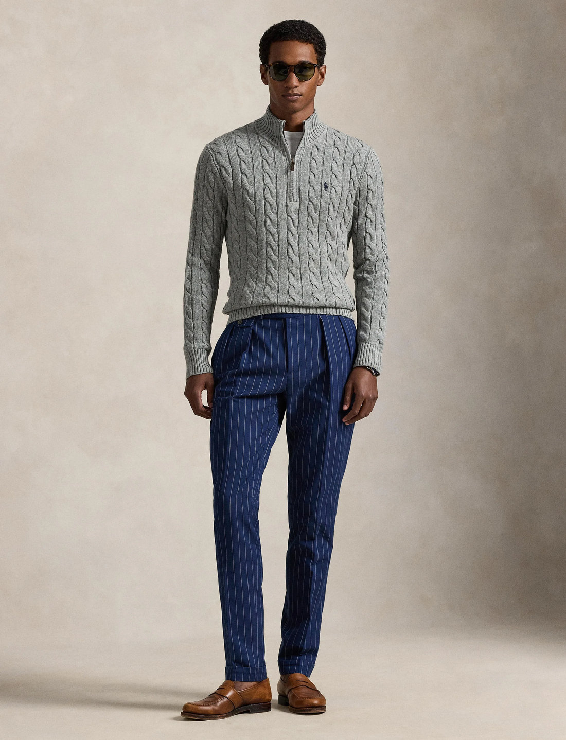 Polo Ralph Lauren Cable knit Cotton Jumper Half zip jumpers Boozt