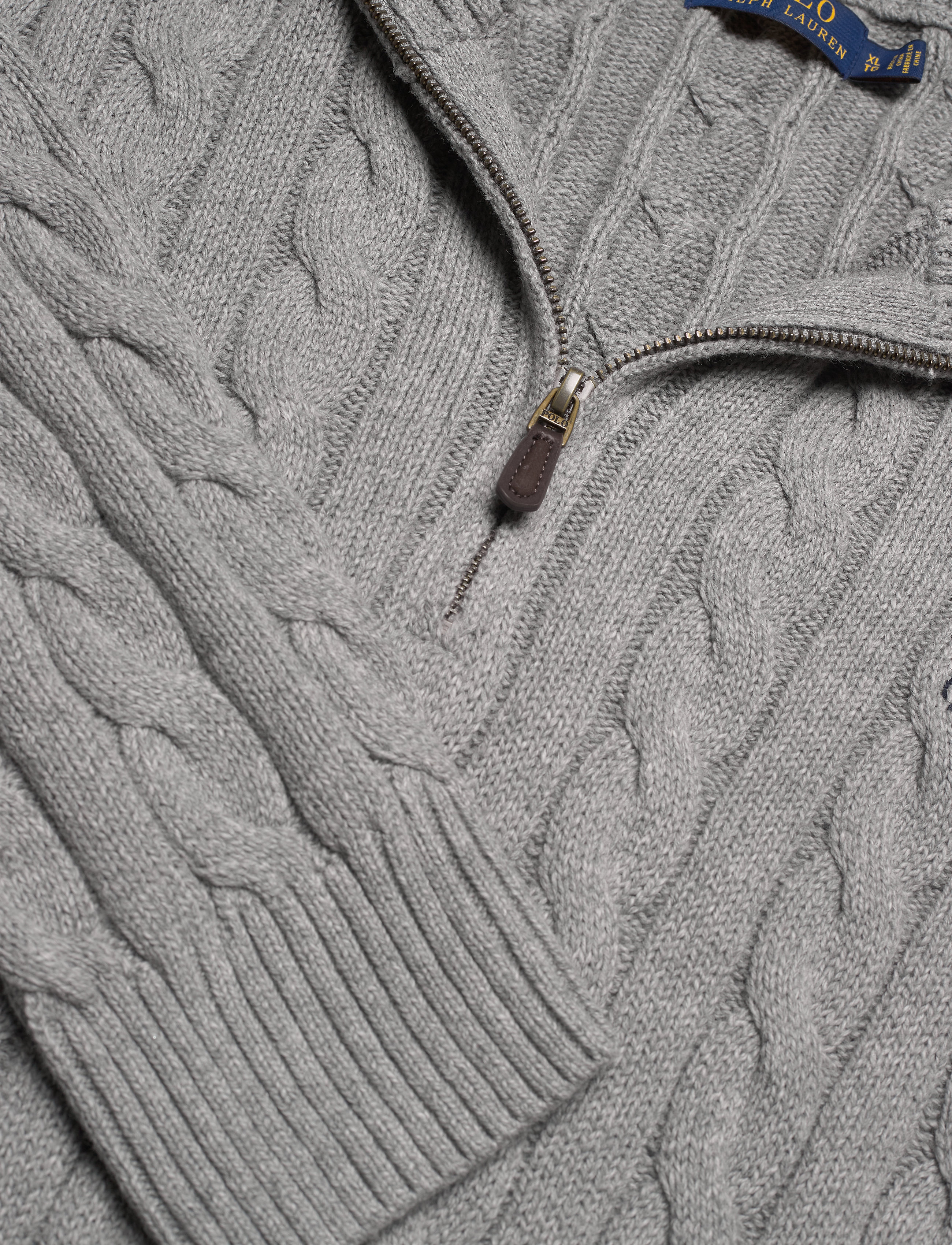 Polo Ralph Lauren - 5/1 ROVING COTTON-LSL-PLO - half zip jumpers - fawn grey heather - 5