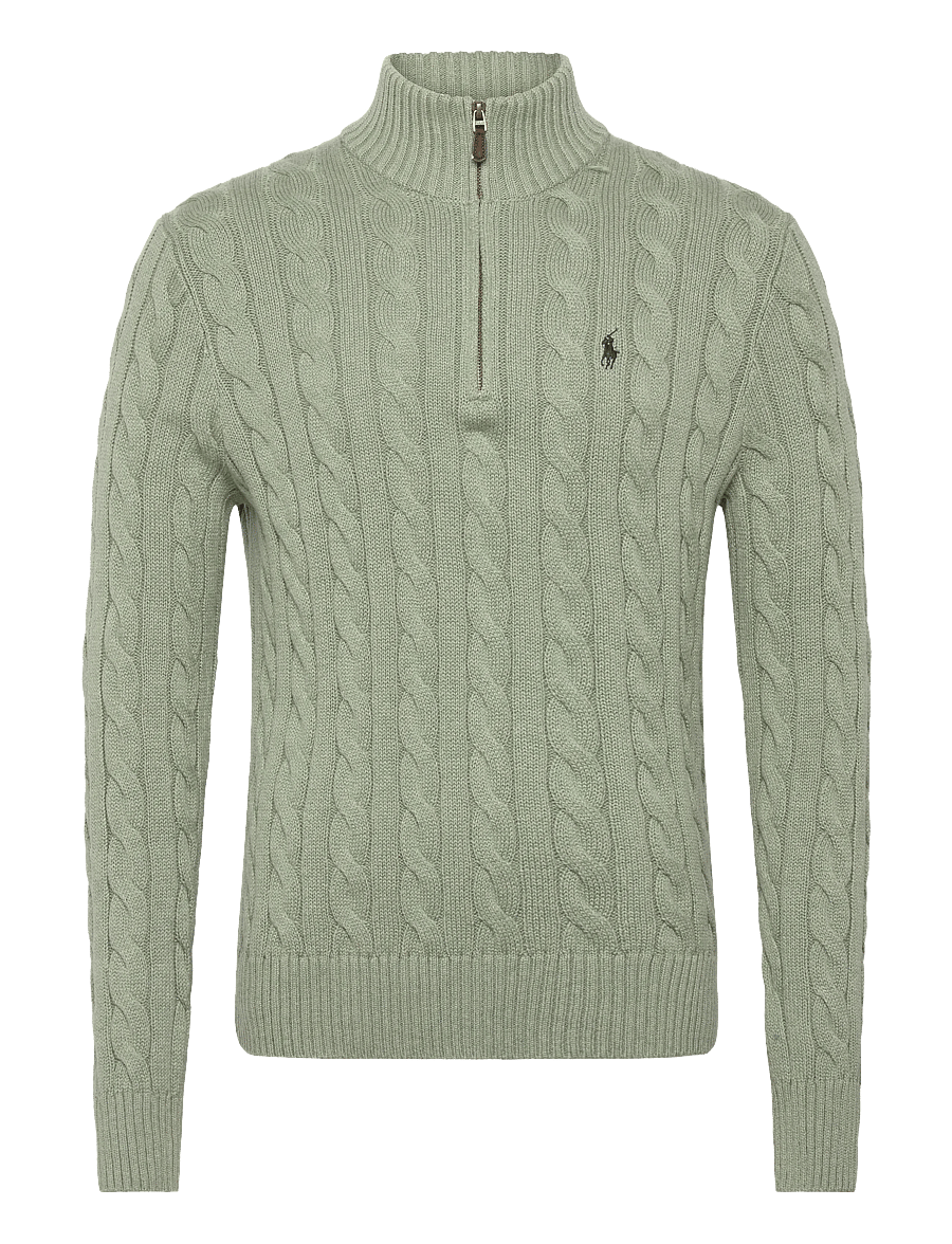 Polo Ralph Lauren - 5/1 ROVING COTTON-LSL-PLO - half zip jumpers - fern green heathe - 0
