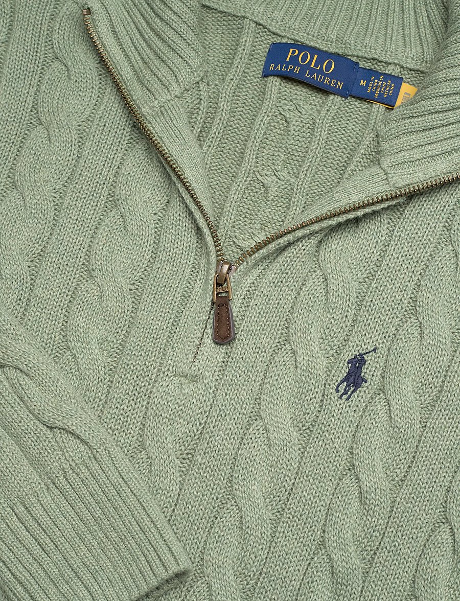 Polo Ralph Lauren - 5/1 ROVING COTTON-LSL-PLO - half zip jumpers - fern green heathe - 2