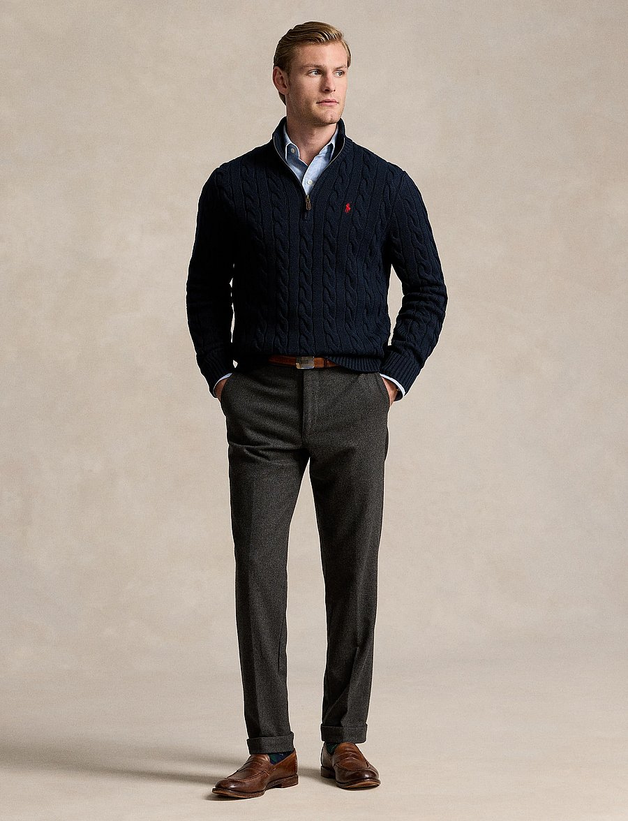 Polo Ralph Lauren - 5/1 ROVING COTTON-LSL-PLO - half zip - hunter navy - 0