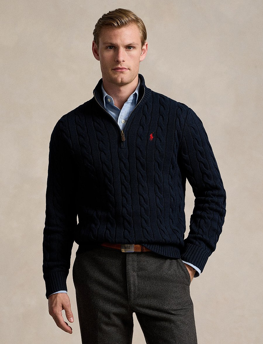 Polo Ralph Lauren - 5/1 ROVING COTTON-LSL-PLO - half zip - hunter navy - 3