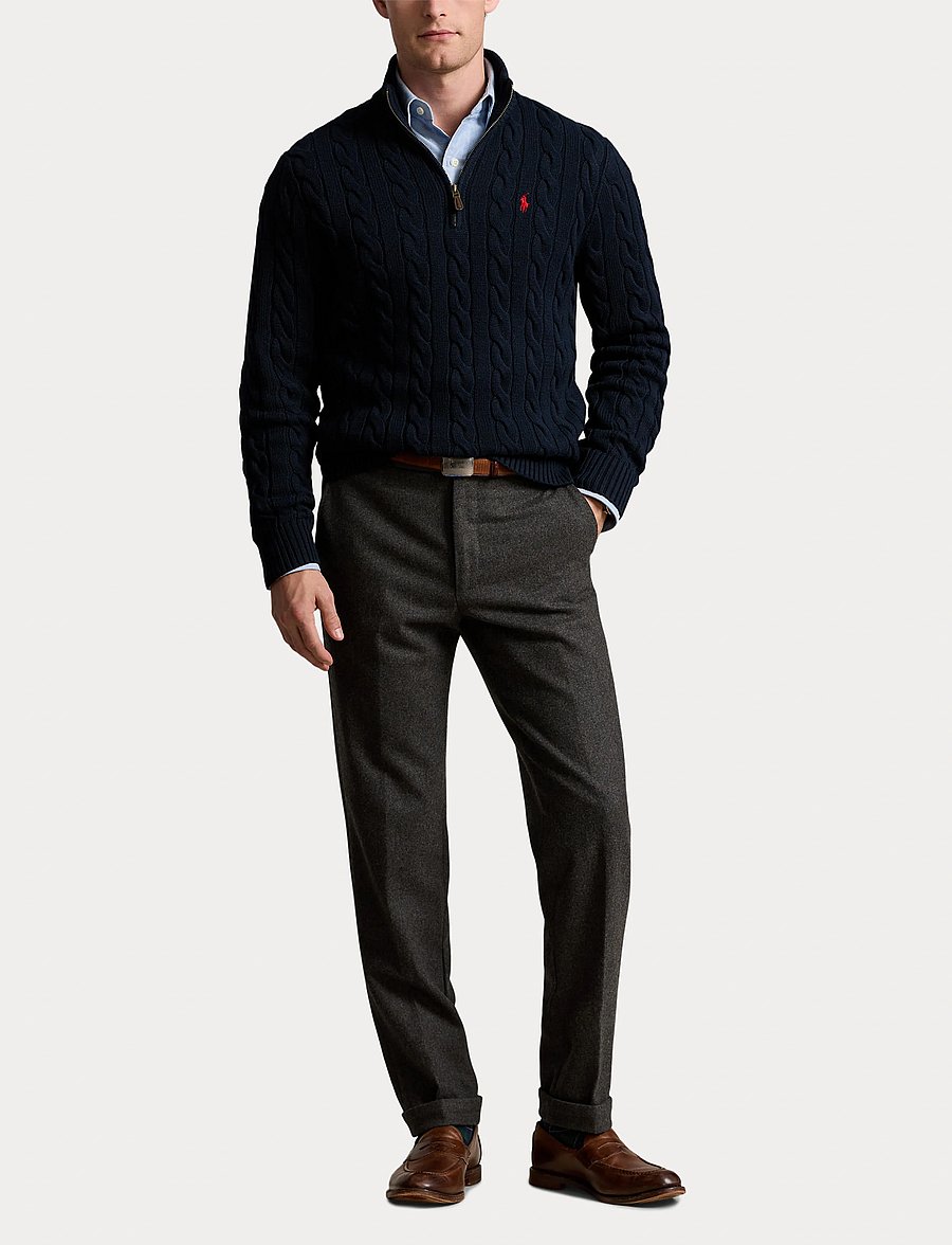 Polo Ralph Lauren - 5/1 ROVING COTTON-LSL-PLO - half zip - hunter navy - 4