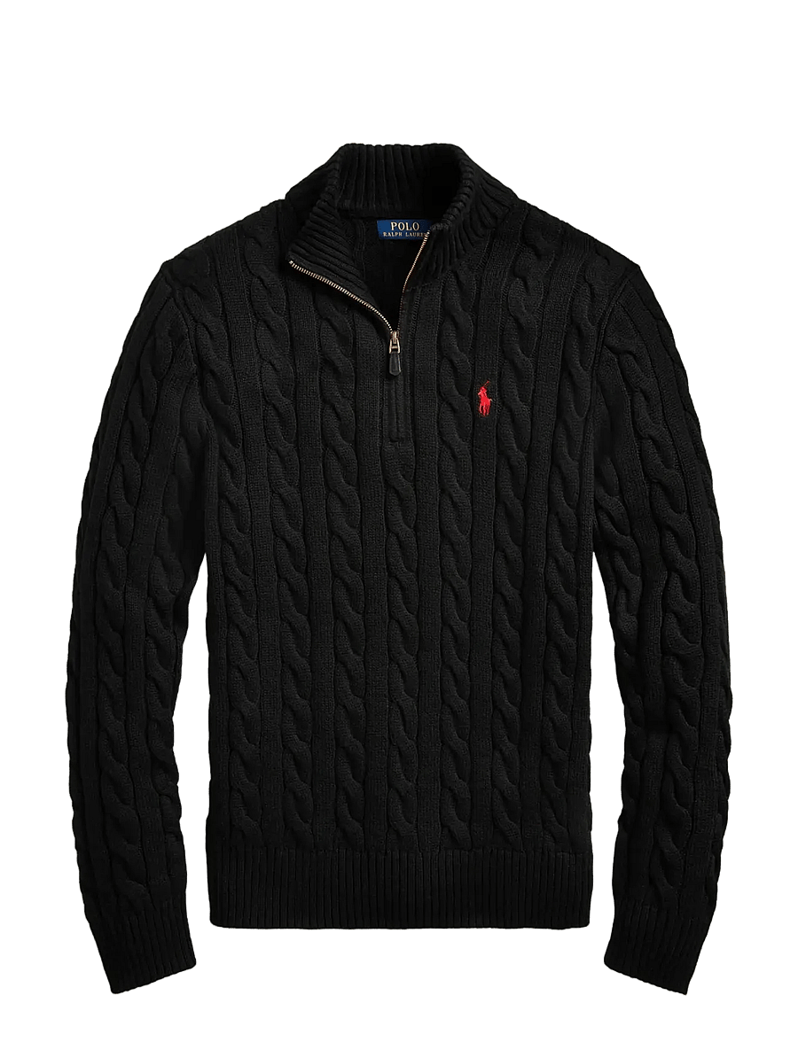 Polo Ralph Lauren - 5/1 ROVING COTTON-LSL-PLO - half zip-trøjer - polo black - 1