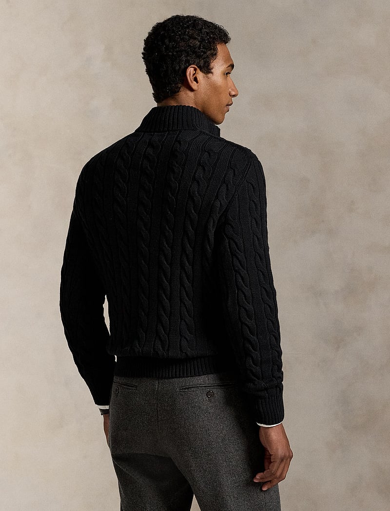 Polo Ralph Lauren - Cable-Knit Cotton Quarter-Zip Sweater - half zip-trøjer - polo black - 2