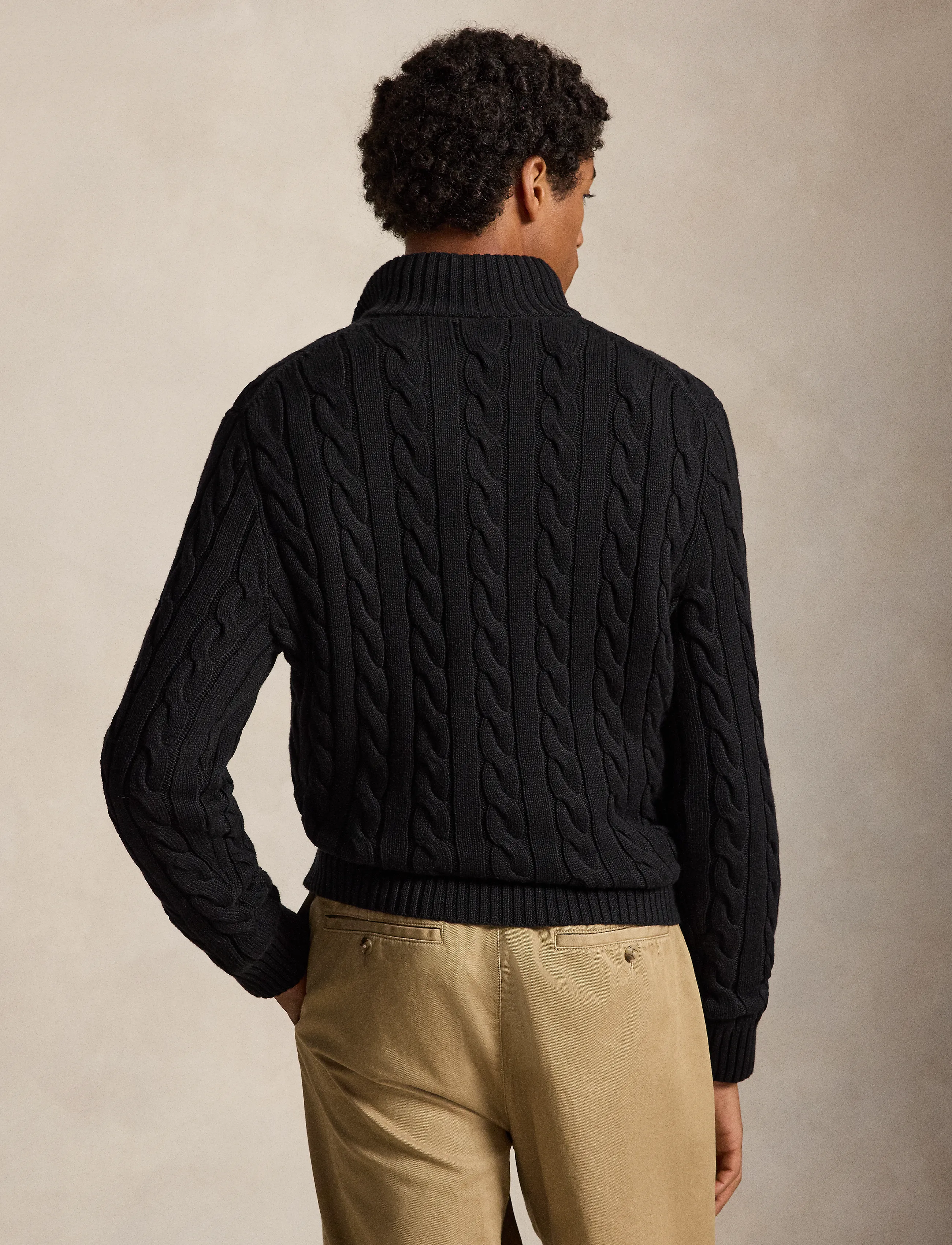 Polo Ralph Lauren - 5/1 ROVING COTTON-LSL-PLO - half zip - polo black - 3