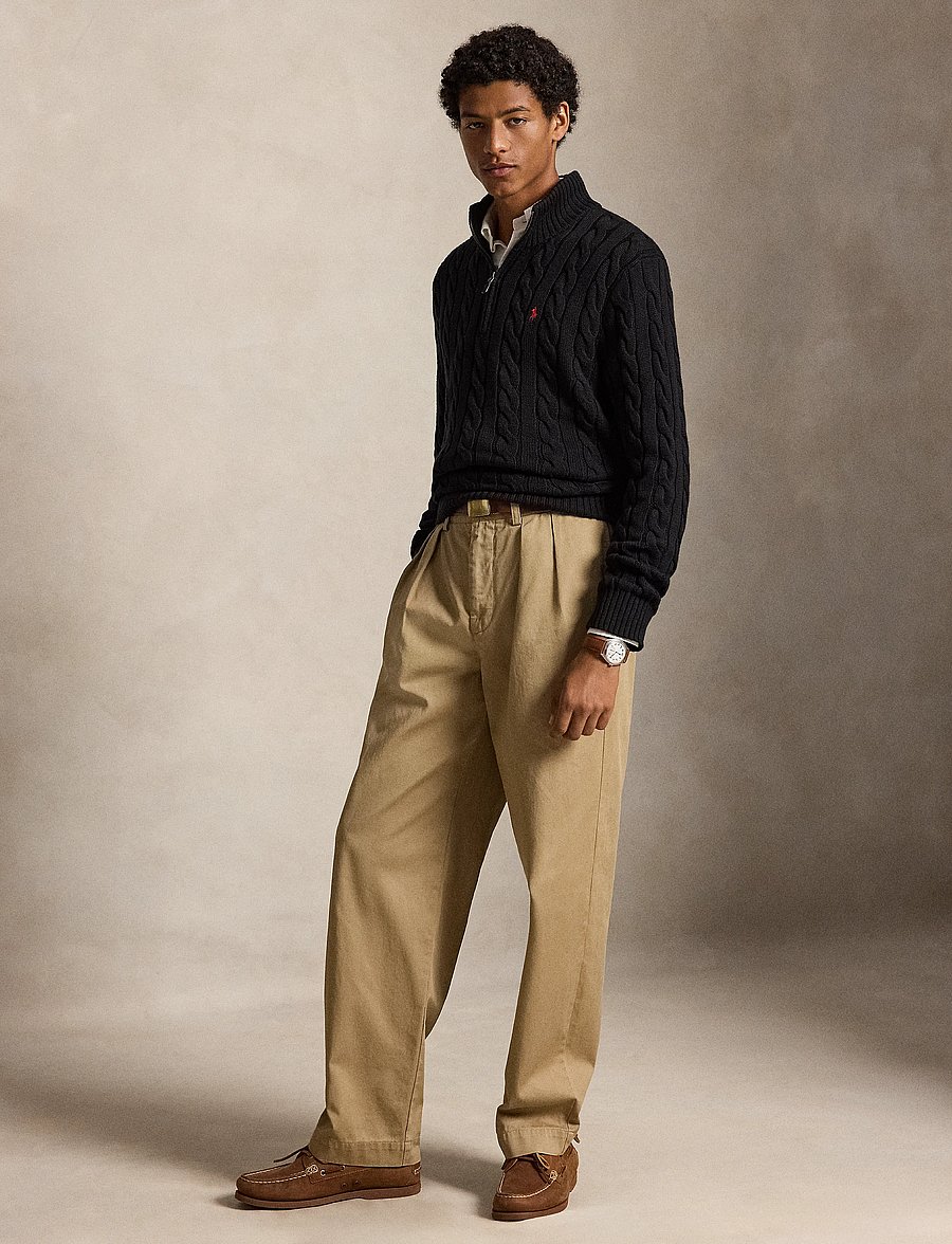 Polo Ralph Lauren - 5/1 ROVING COTTON-LSL-PLO - half zip-trøjer - polo black - 4