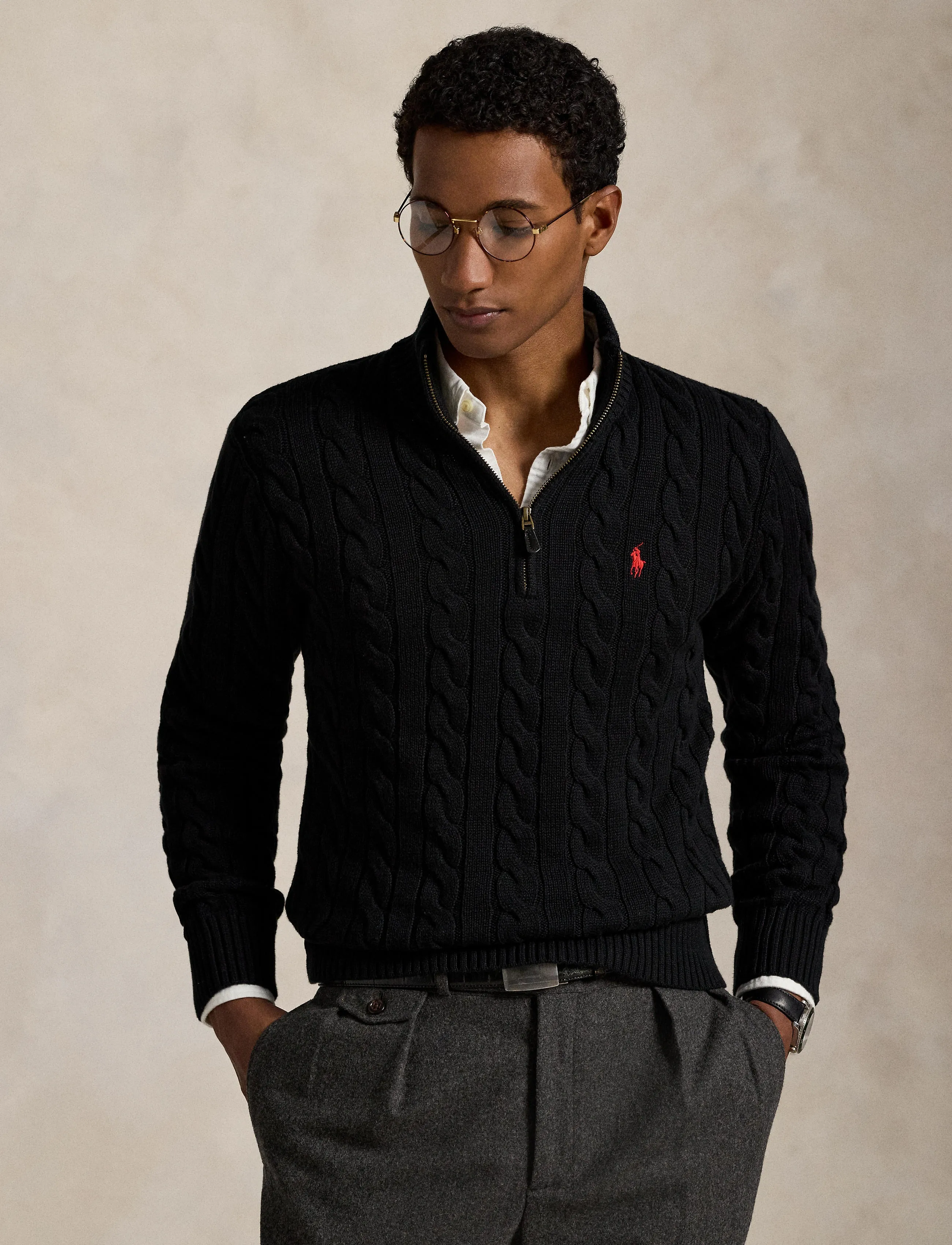 Polo Ralph Lauren 5/1 Roving Cotton-Lsl-Plo stickade tröjor herr – bild 9
