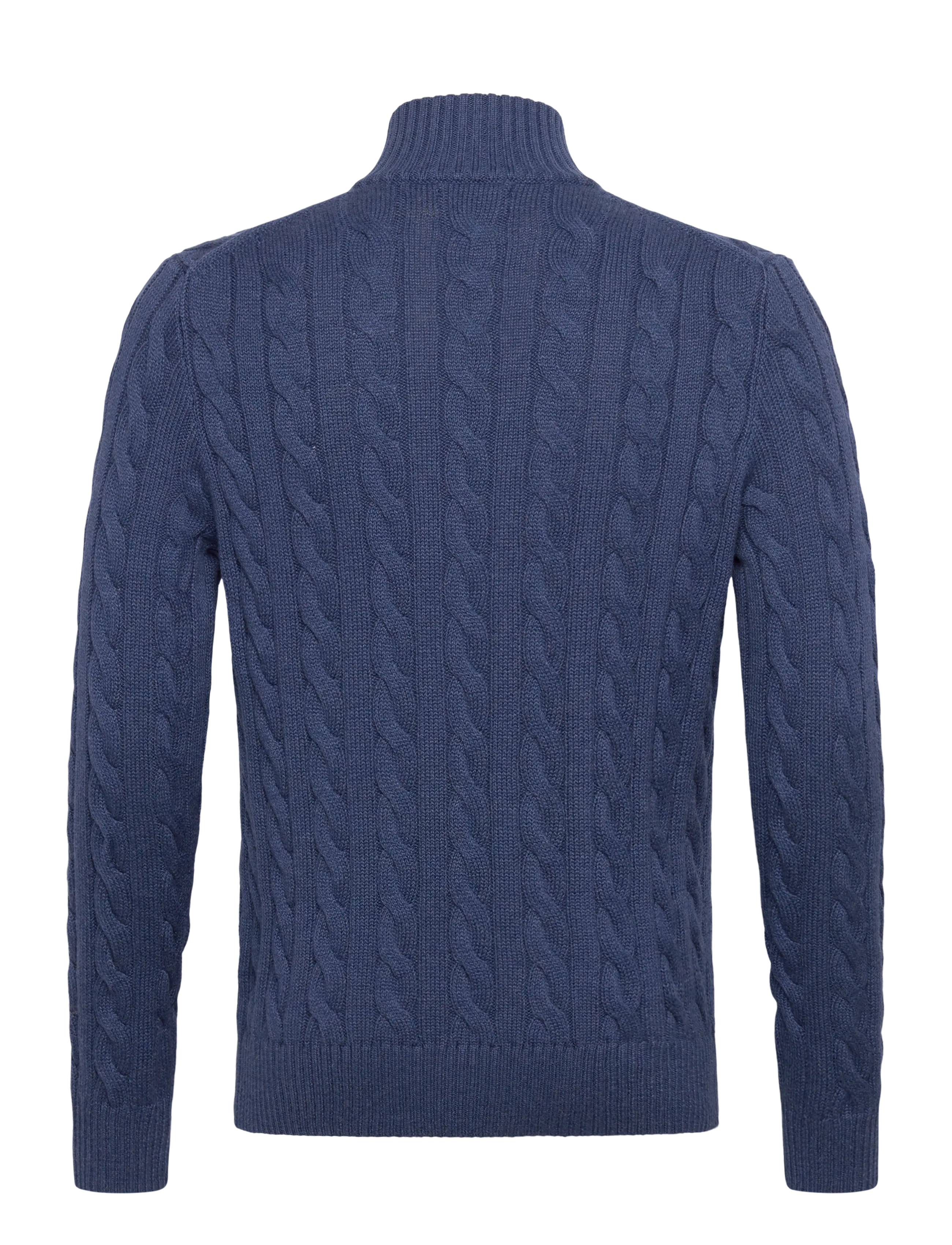 Polo Ralph Lauren - Cable-Knit Cotton Quarter-Zip Sweater - halfzip strik - rustic navy heath - 1