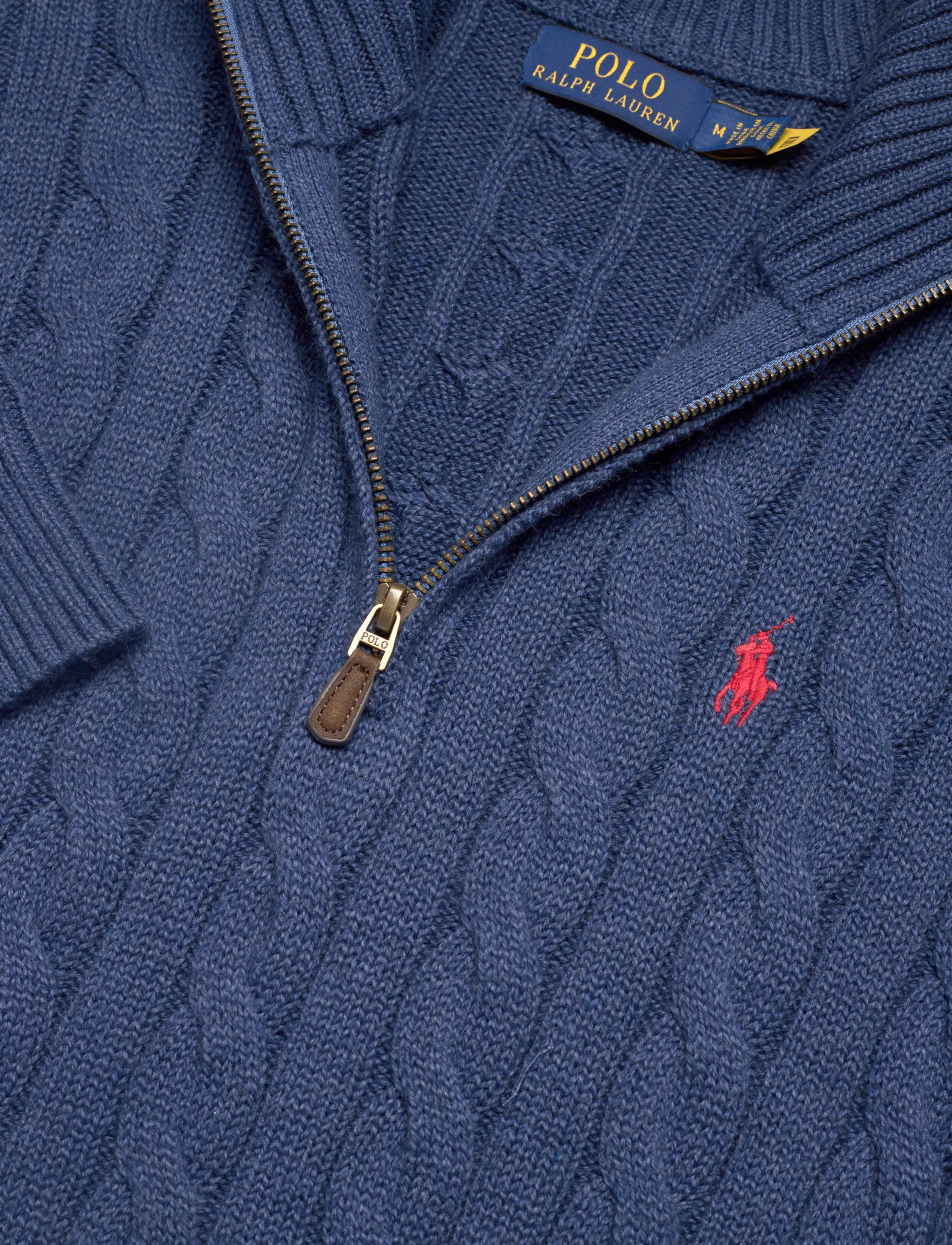 Polo Ralph Lauren - Cable-Knit Cotton Quarter-Zip Sweater - halfzip strik - rustic navy heath - 2
