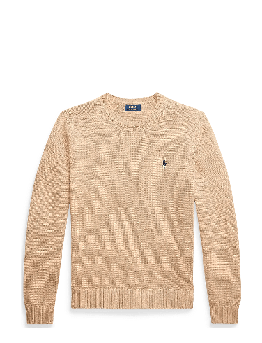 Polo Ralph Lauren - Cotton Crewneck Sweater - Ümara kaelusega - camel melange - 0