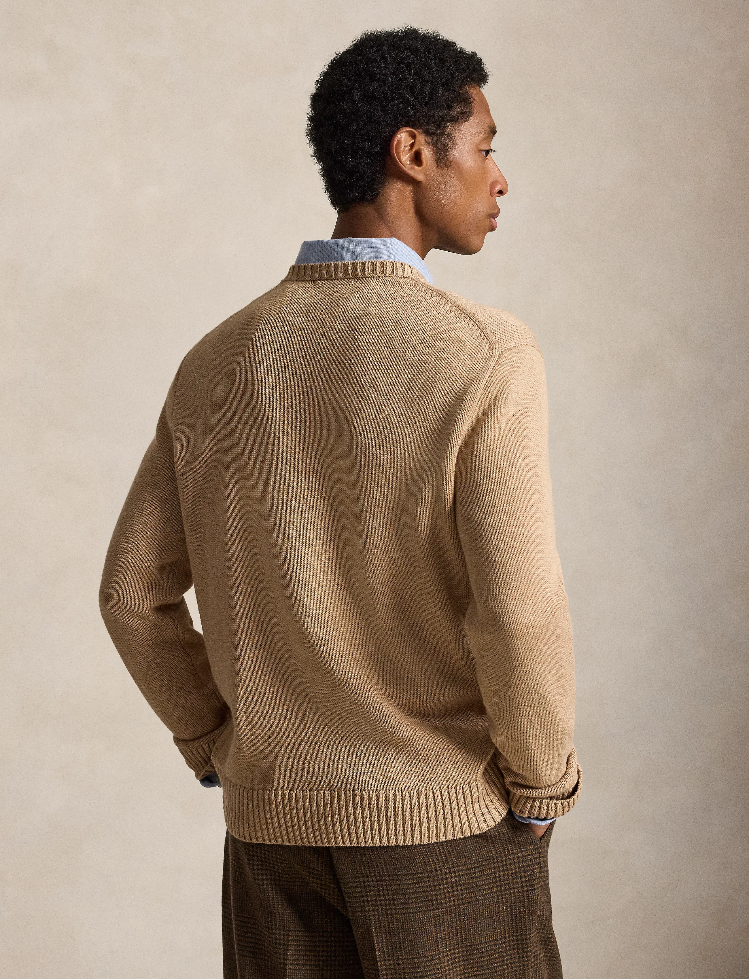 Polo Ralph Lauren - Cotton Crewneck Sweater - Ümara kaelusega - camel melange - 1