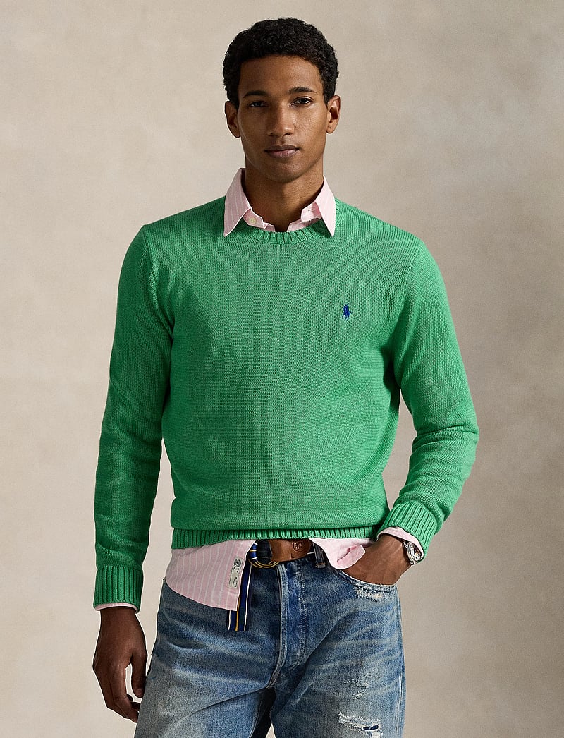 Polo Ralph Lauren - Cotton Crewneck Sweater - rund hals - palm green heathe - 3