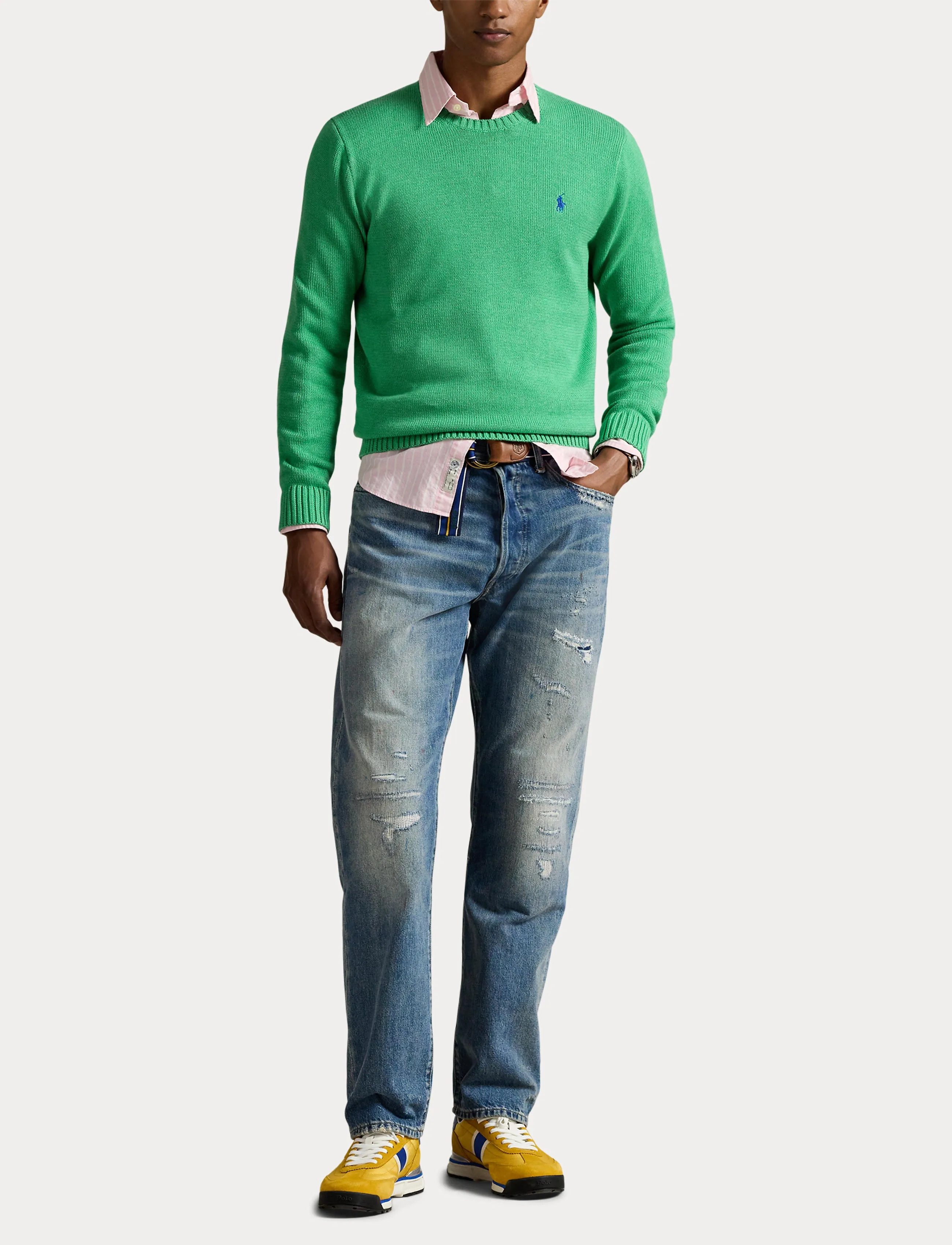 Polo Ralph Lauren - COTTON-LSCNPP7GG - pulls col rond - palm green heathe - 4