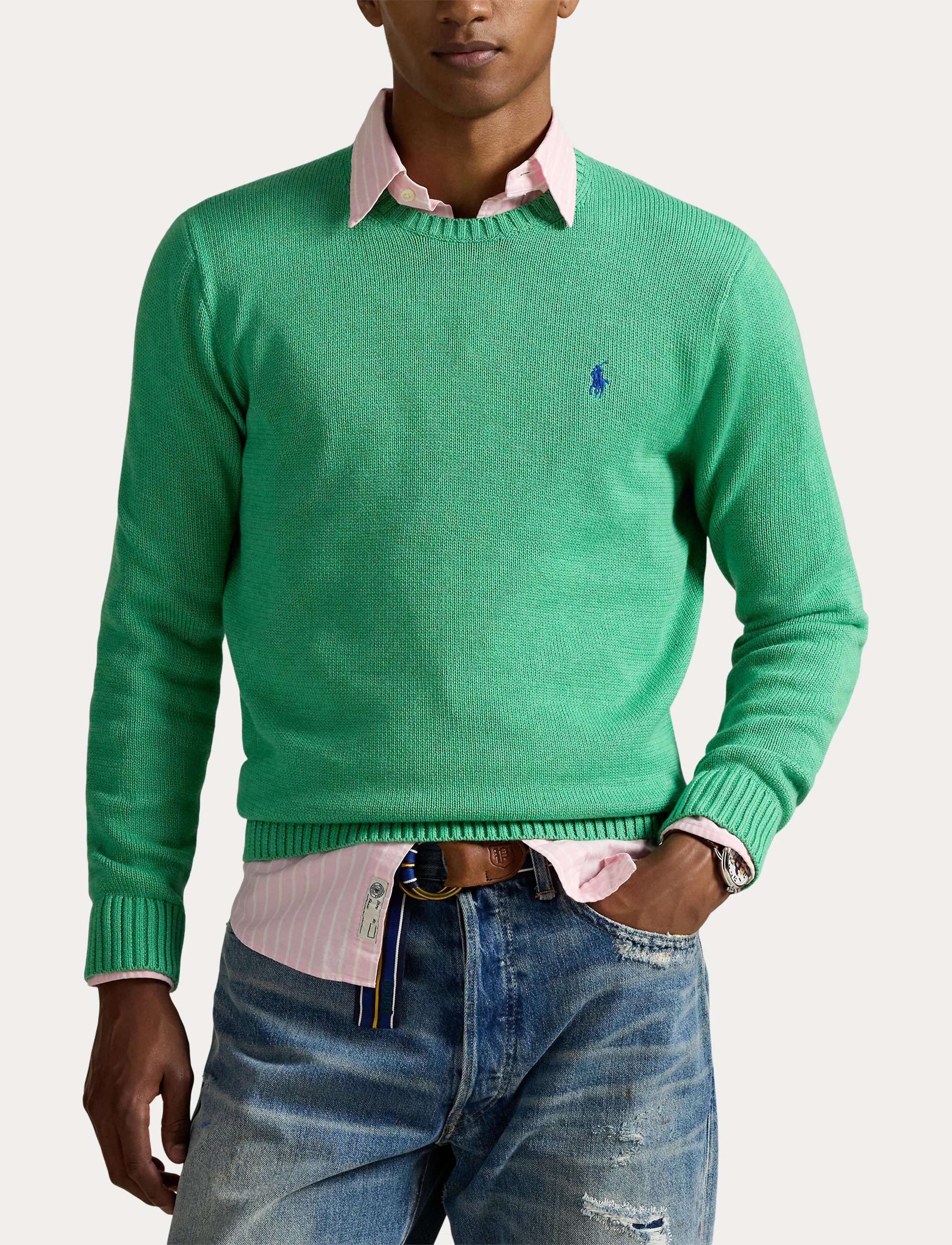 Polo Ralph Lauren - COTTON-LSCNPP7GG - pulls col rond - palm green heathe - 5