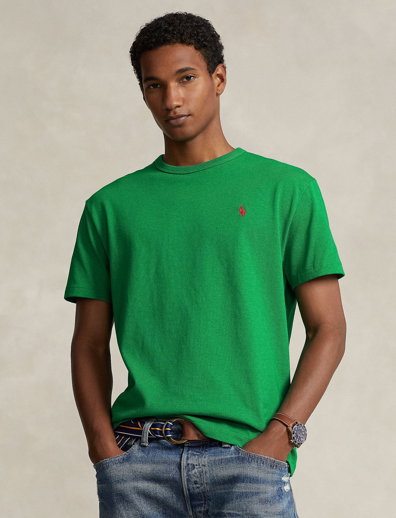 Polo Ralph Lauren - Classic Fit Heavyweight Jersey T-Shirt - short-sleeved t-shirts - billiard/c3870 - 0