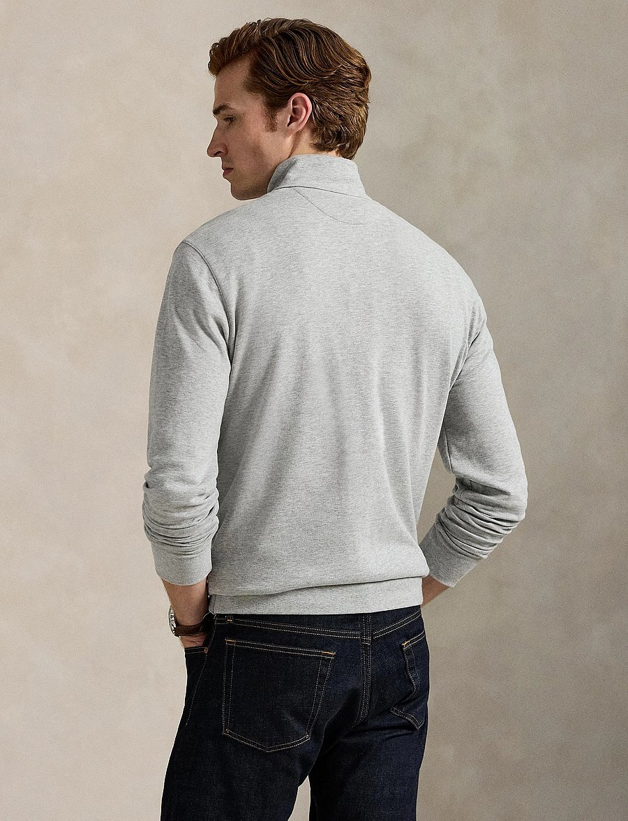 Polo Ralph Lauren - Luxury Jersey Quarter-Zip Pullover - half zip - andover heather/c - 2