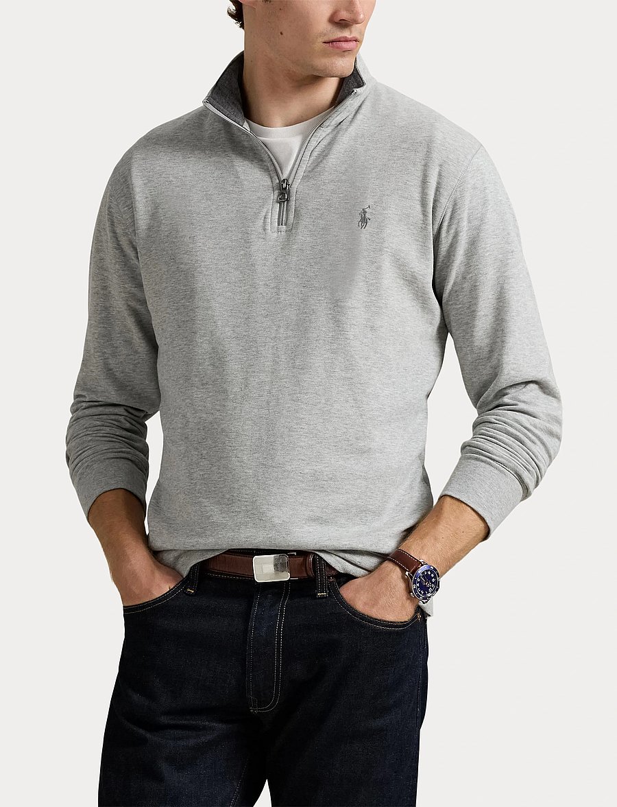 Polo Ralph Lauren - Luxury Jersey Quarter-Zip Pullover - half zip - andover heather/c - 5