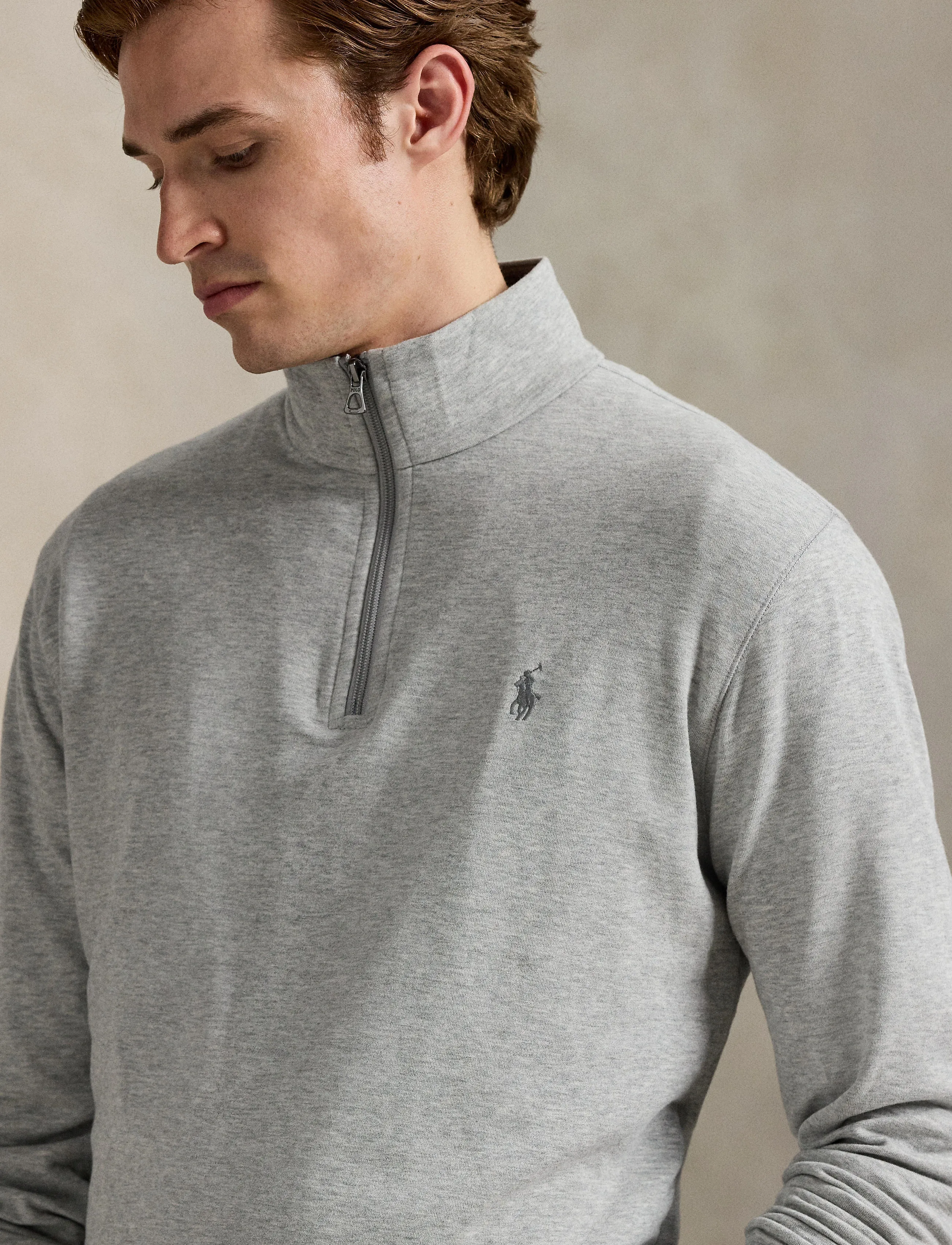 Polo Ralph Lauren Luxury Jersey Quarter-Zip Pullover långärmade t-shirts herr – bild 7
