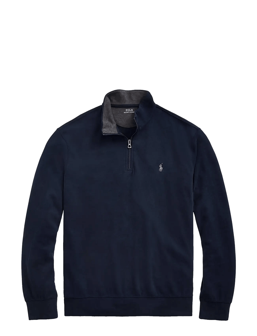 Polo Ralph Lauren - Luxury Jersey Quarter-Zip Pullover - half zip - aviator navy/c967 - 1