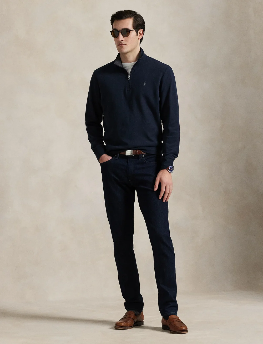 Polo Ralph Lauren - DOUBLE KNIT JERSEY-LSL-KNT - nach anlass kaufen - aviator navy/c967 - 0