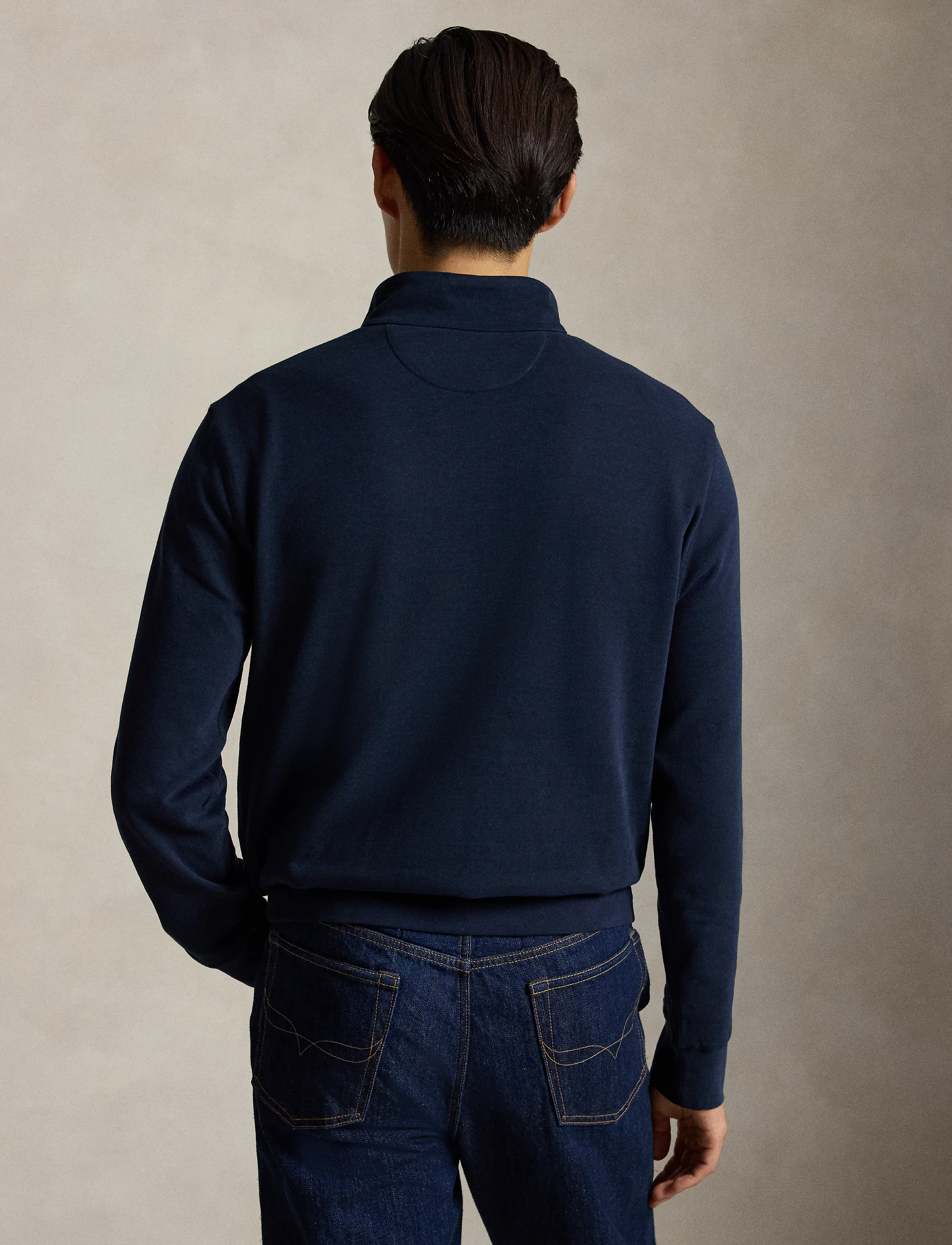 Polo Ralph Lauren - DOUBLE KNIT JERSEY-LSL-KNT - tõmblukk-kaelusega dressipluusid - aviator navy/c967 - 2