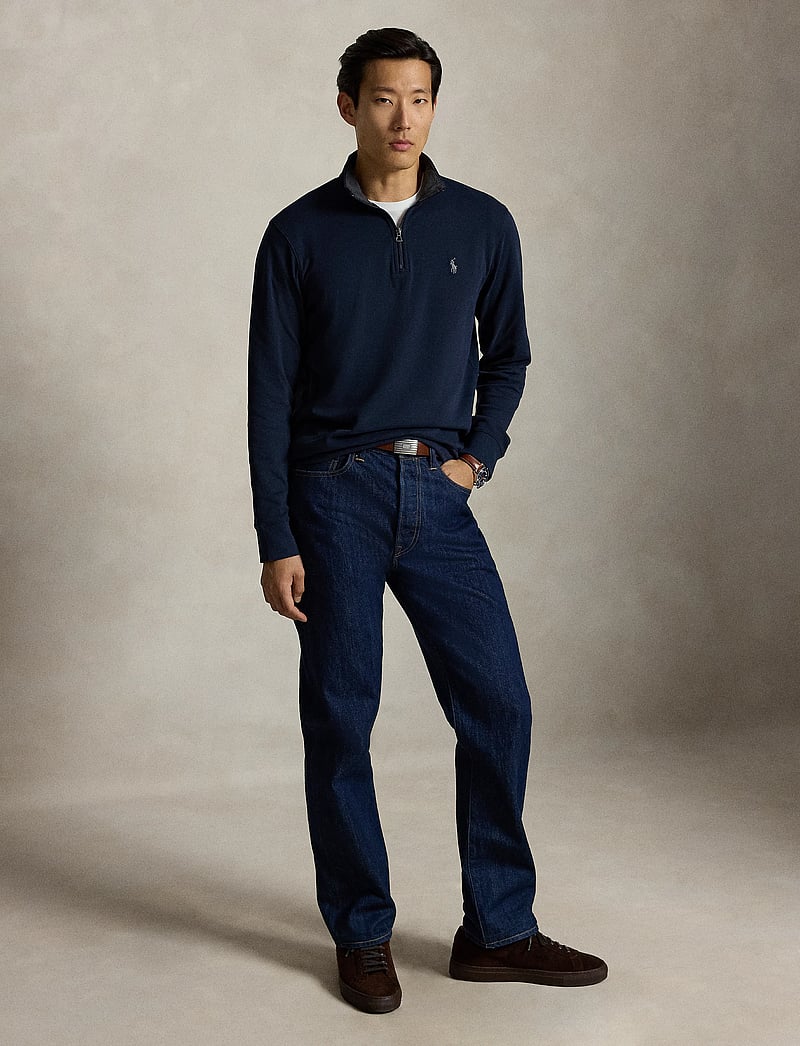 Polo Ralph Lauren - Luxury Jersey Quarter-Zip Pullover - half zip-trøjer - aviator navy/c967 - 4