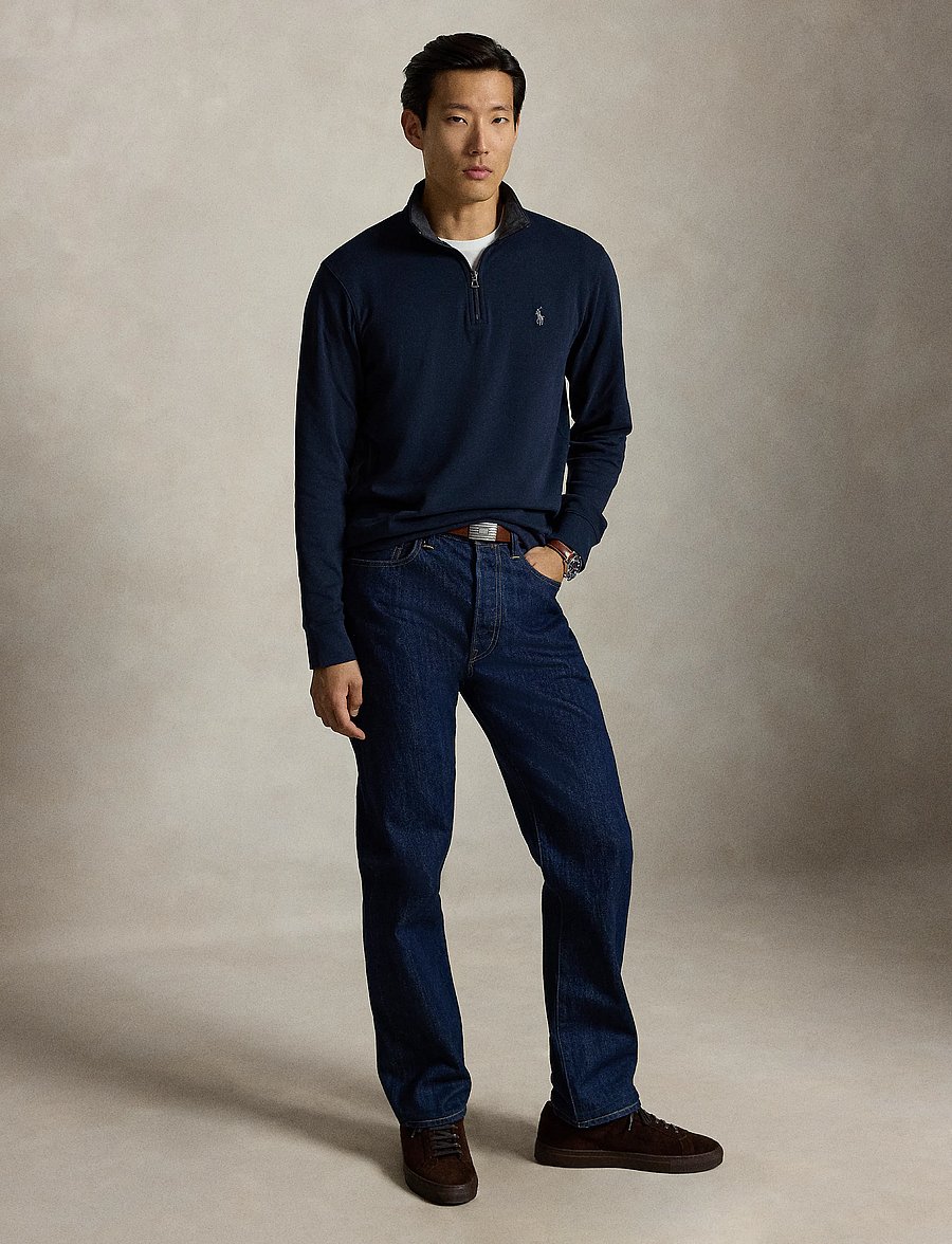 Polo Ralph Lauren - Luxury Jersey Quarter-Zip Pullover - half zip - aviator navy/c967 - 4