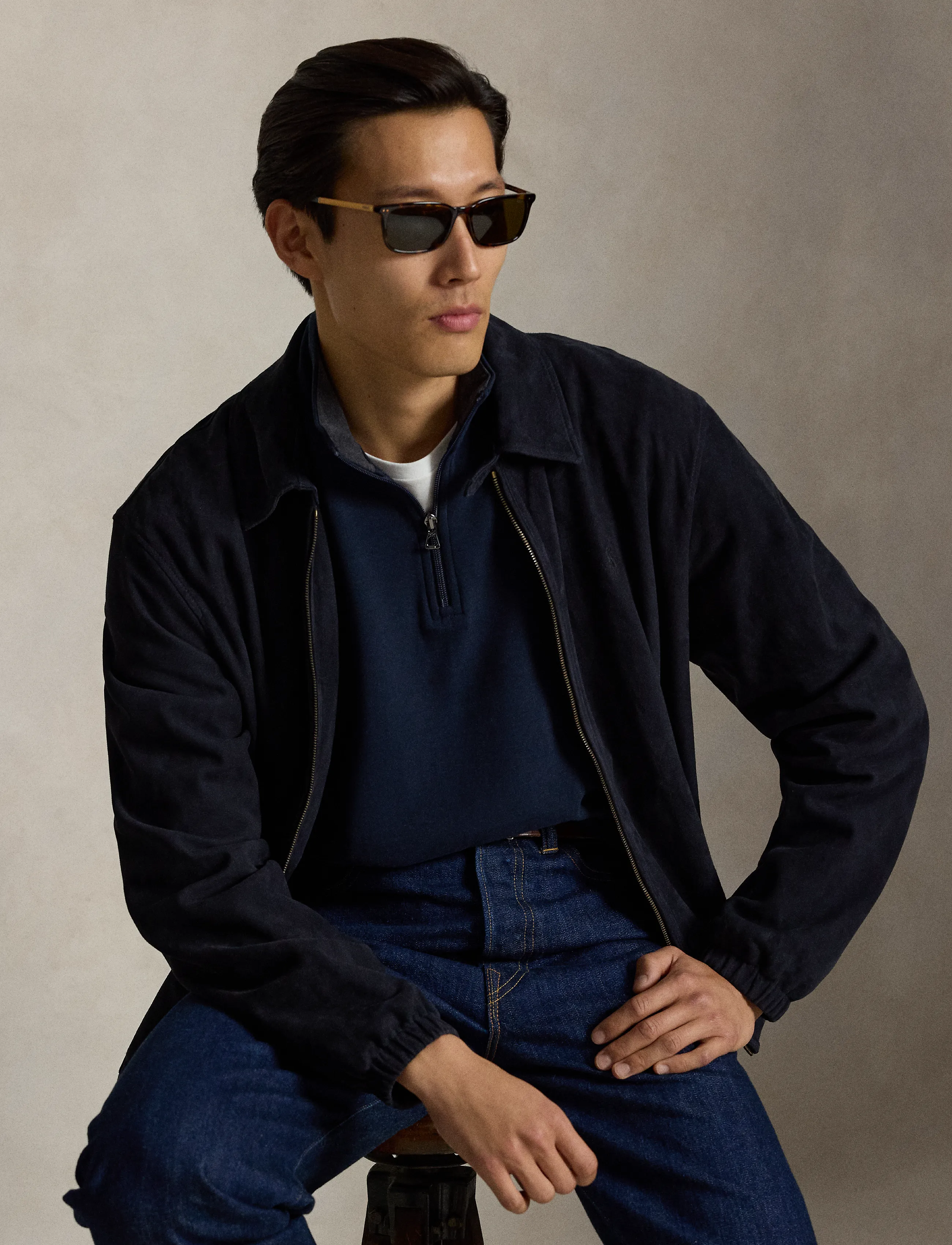 Polo Ralph Lauren - Luxury Jersey Quarter-Zip Pullover - half zip - aviator navy/c967 - 5