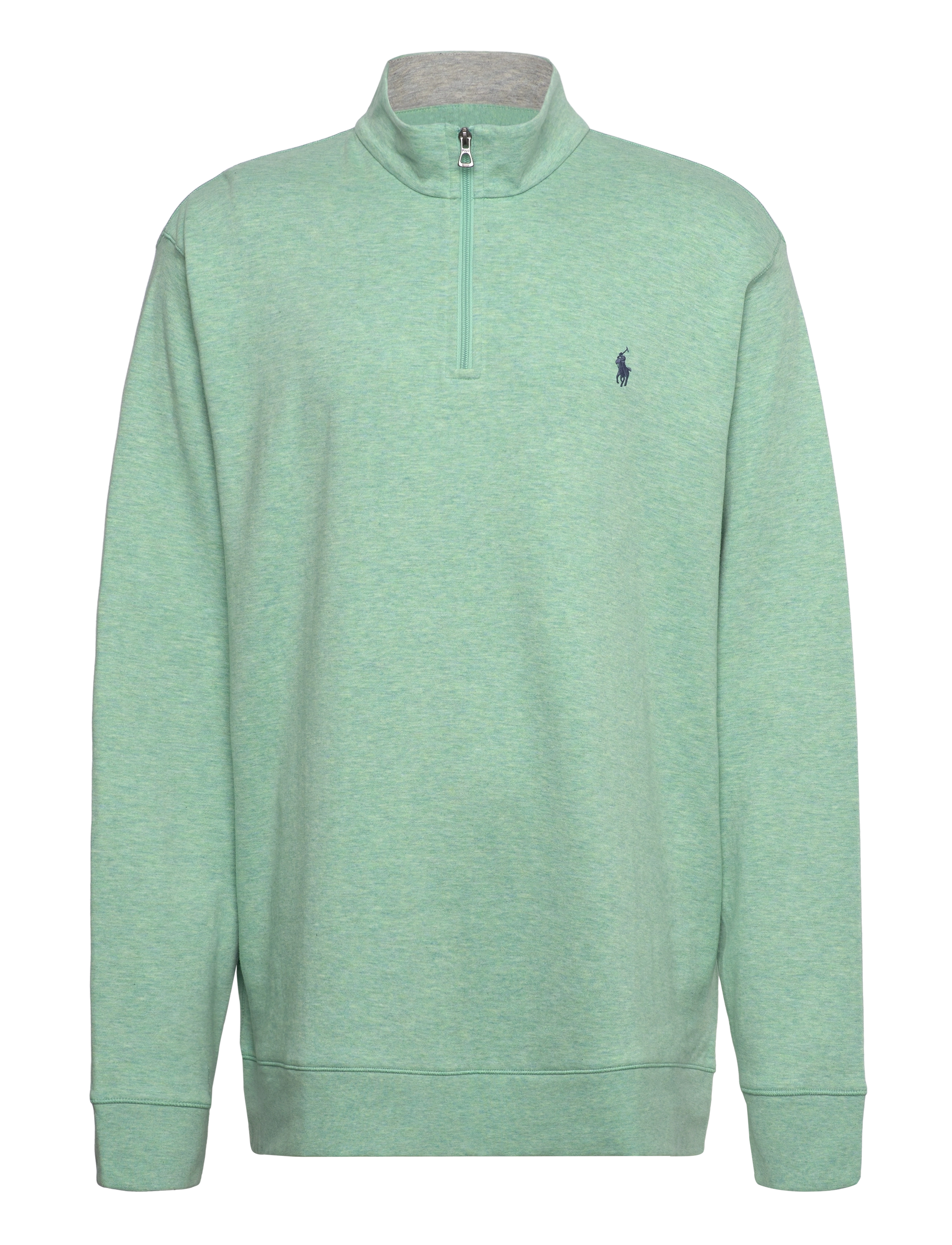 Luxury Jersey Quarter-Zip Pullover - CELADON HEATHER/C