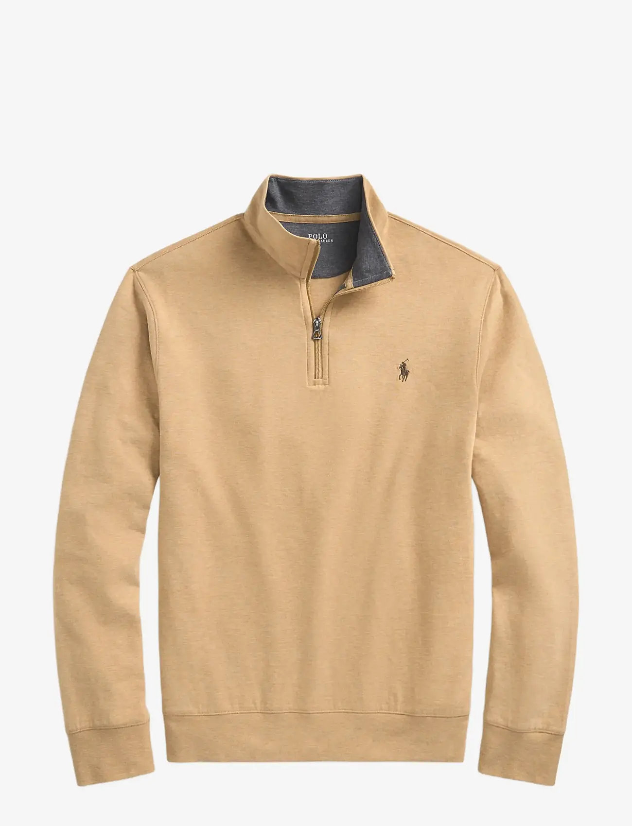 Polo Ralph Lauren - Luxury Jersey Quarter-Zip Pullover - half zip-trøjer - classic camel hea - 2