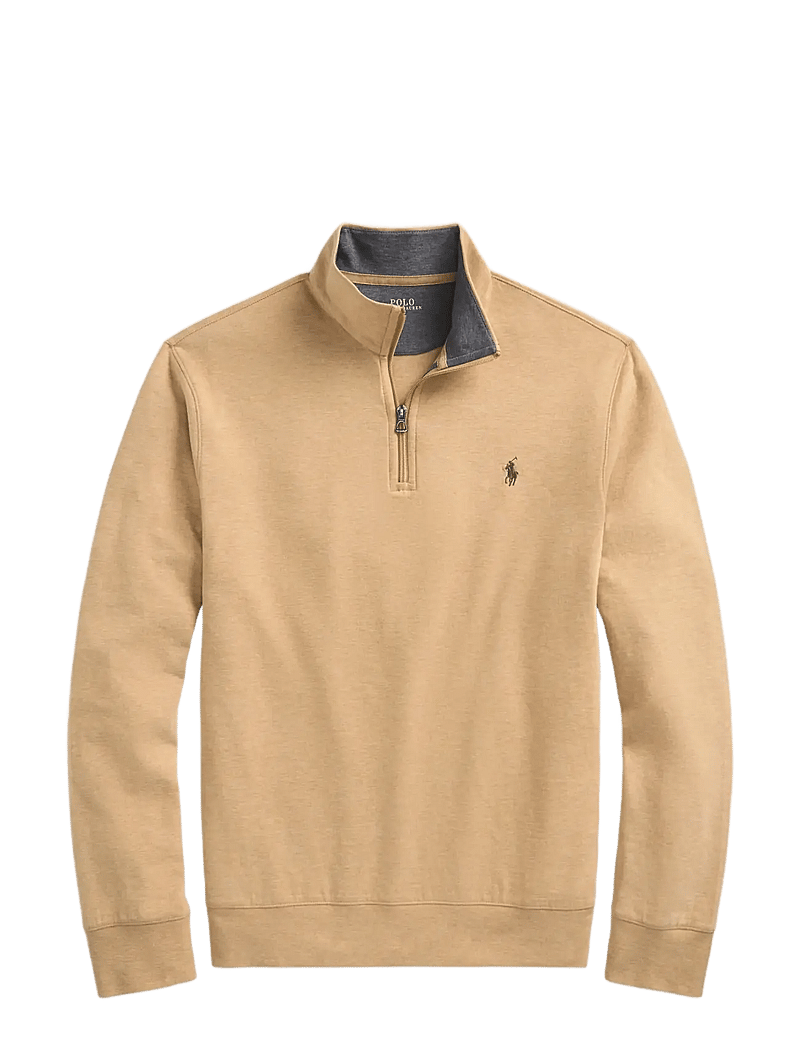 Polo Ralph Lauren - Luxury Jersey Quarter-Zip Pullover - half zip-trøjer - classic camel hea - 2