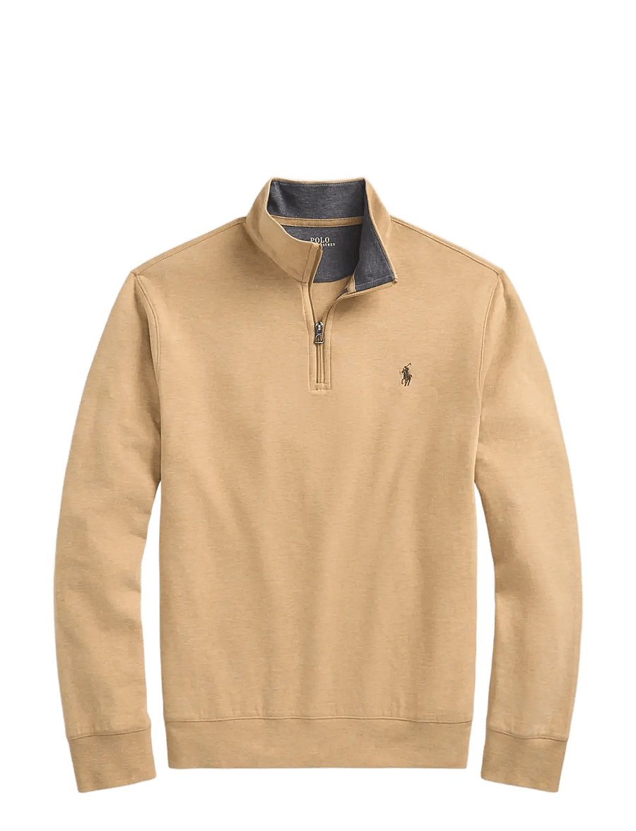 Polo Ralph Lauren - Luxury Jersey Quarter-Zip Pullover - half zip-tröjor - classic camel hea - 2