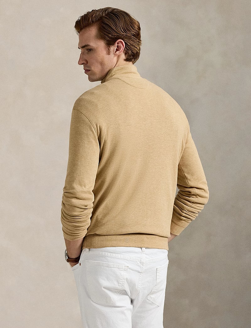 Polo Ralph Lauren - Luxury Jersey Quarter-Zip Pullover - half zip-trøjer - classic camel hea - 3