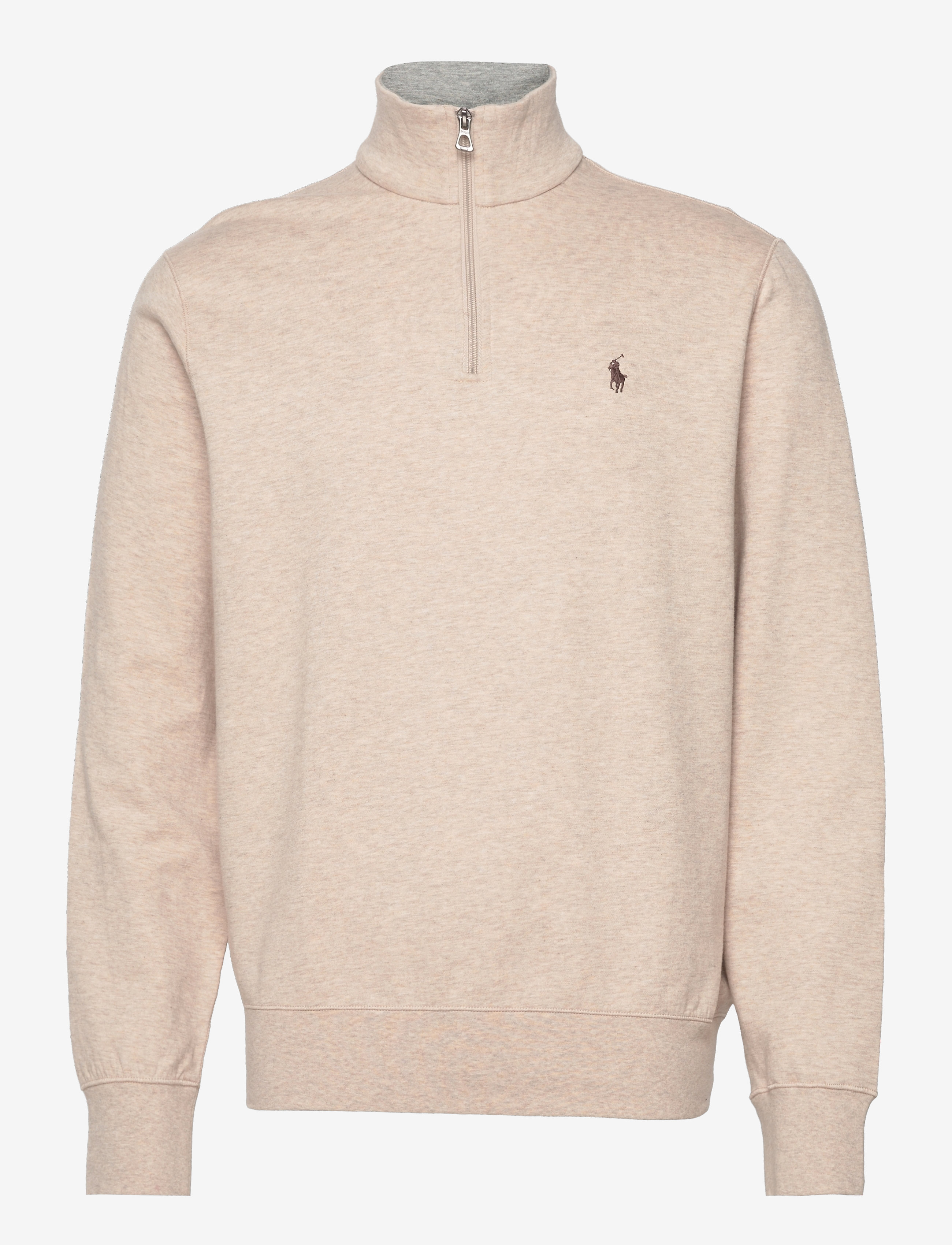 Polo Ralph Lauren Luxury Jersey Quarter-Zip Pullover - Poolokaulus - EXPEDITION DUNE H / cream