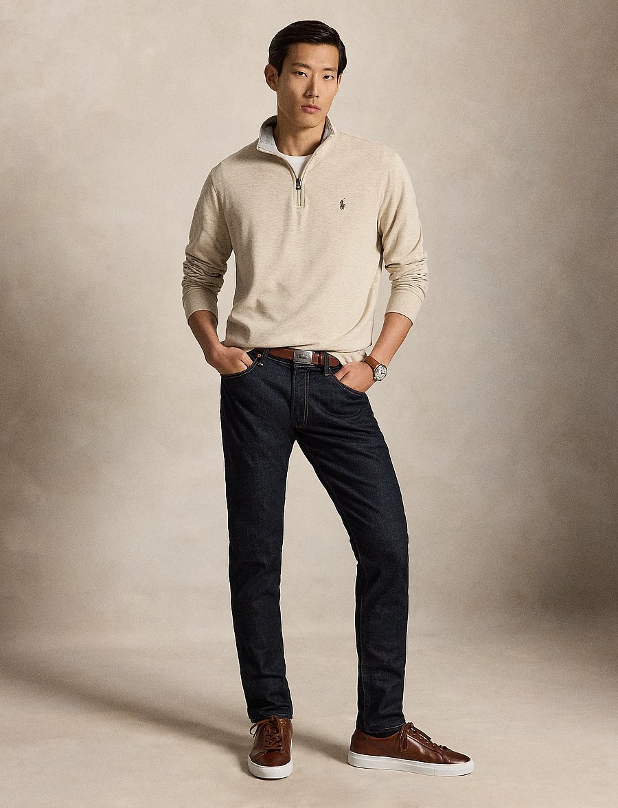 Polo Ralph Lauren - Luxury Jersey Quarter-Zip Pullover - half zip-tröjor - expedition dune h - 4